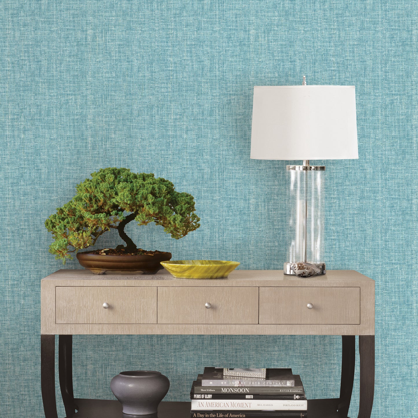 Purchase 2702-22754 Oasis Turquoise Linen by A-Street Prints Wallpaper
