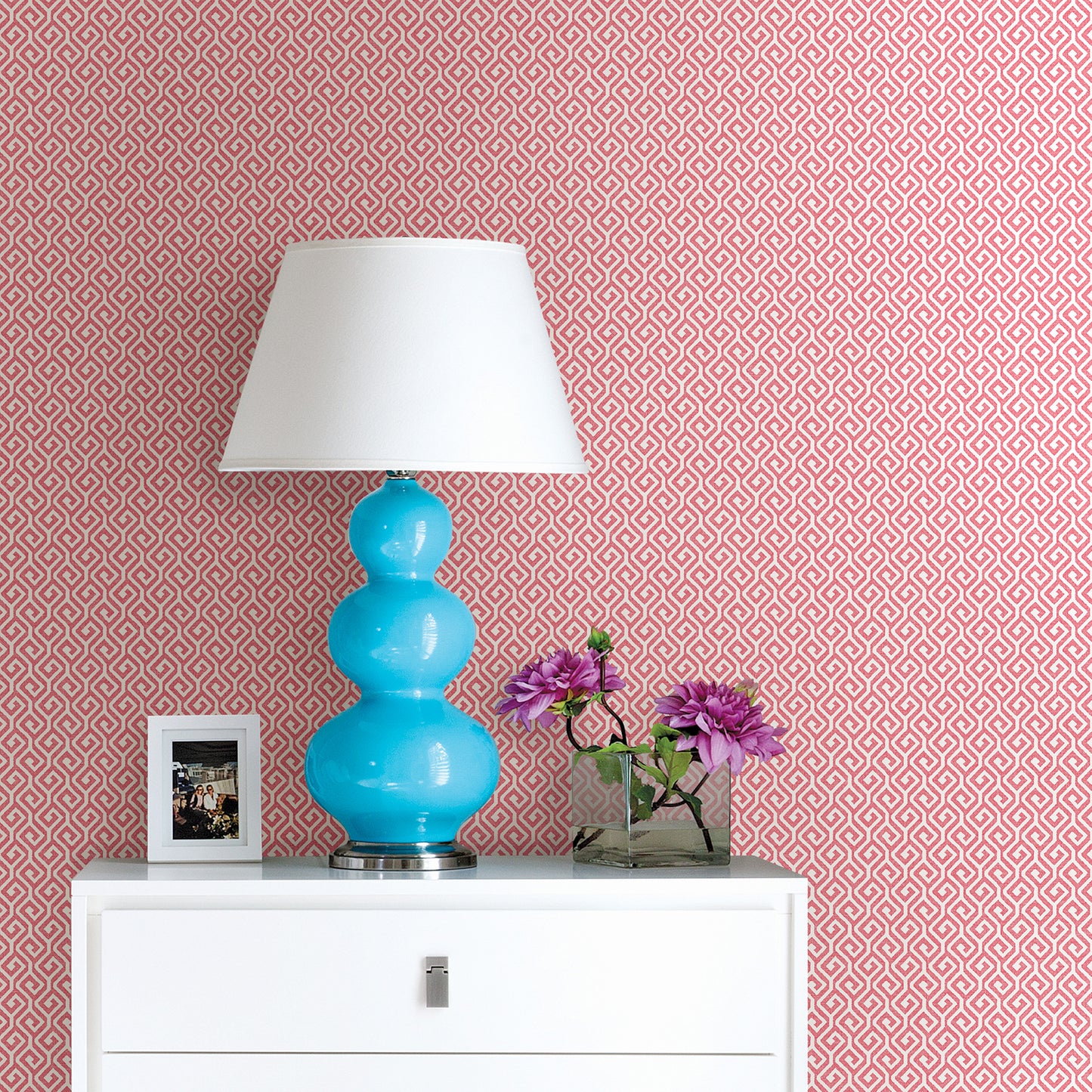 Select 2744-24100 Solstice Coral Geometric A-Street Prints Wallpaper