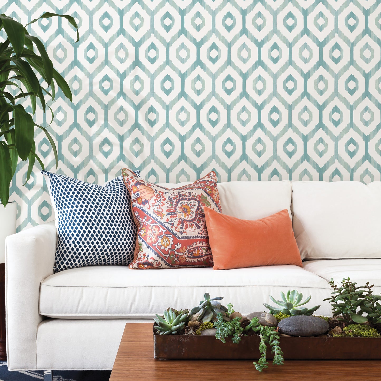 View 2744-24142 Solstice Teal Geometric A-Street Prints Wallpaper