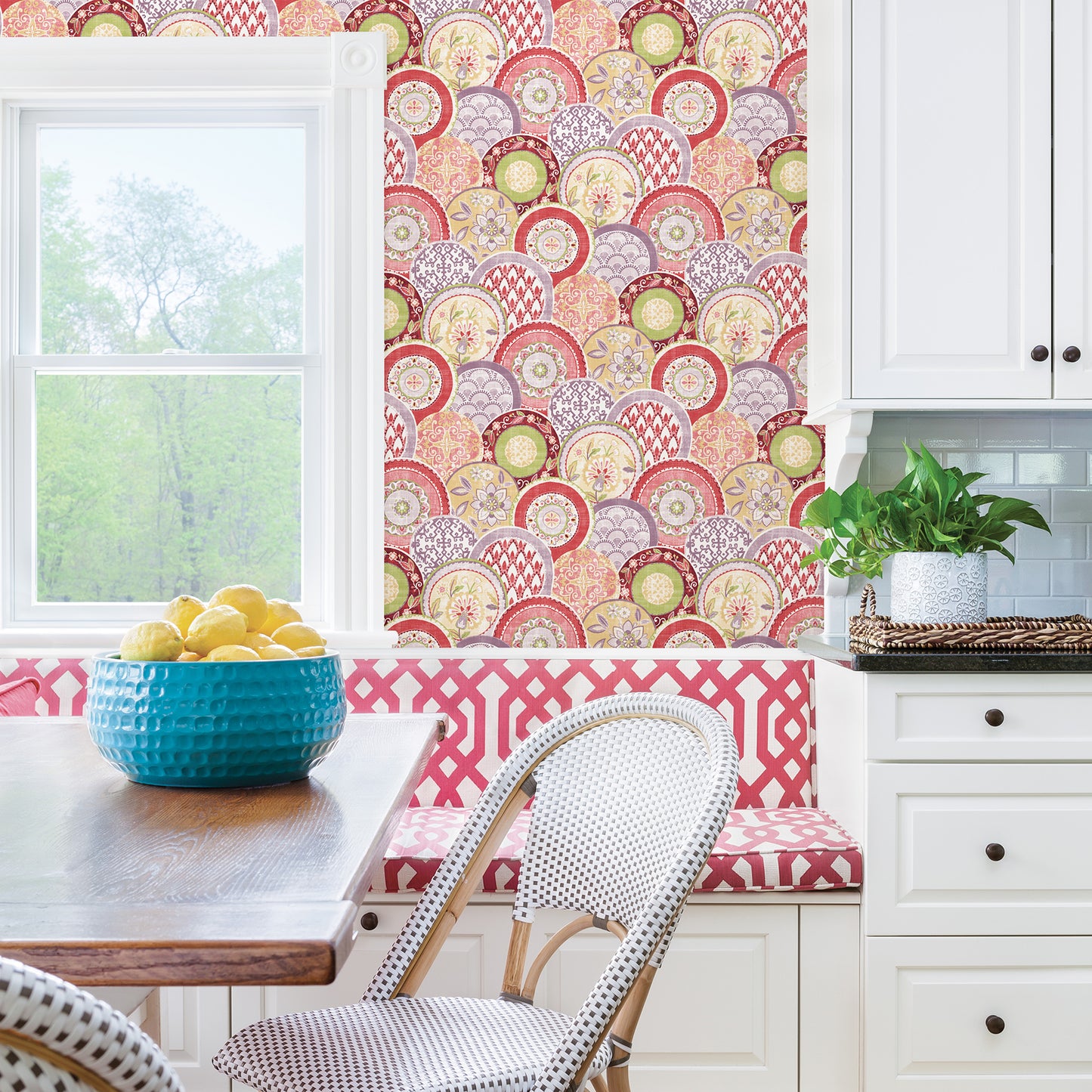 Order 2744-24149 Solstice Pink Medallions A-Street Prints Wallpaper