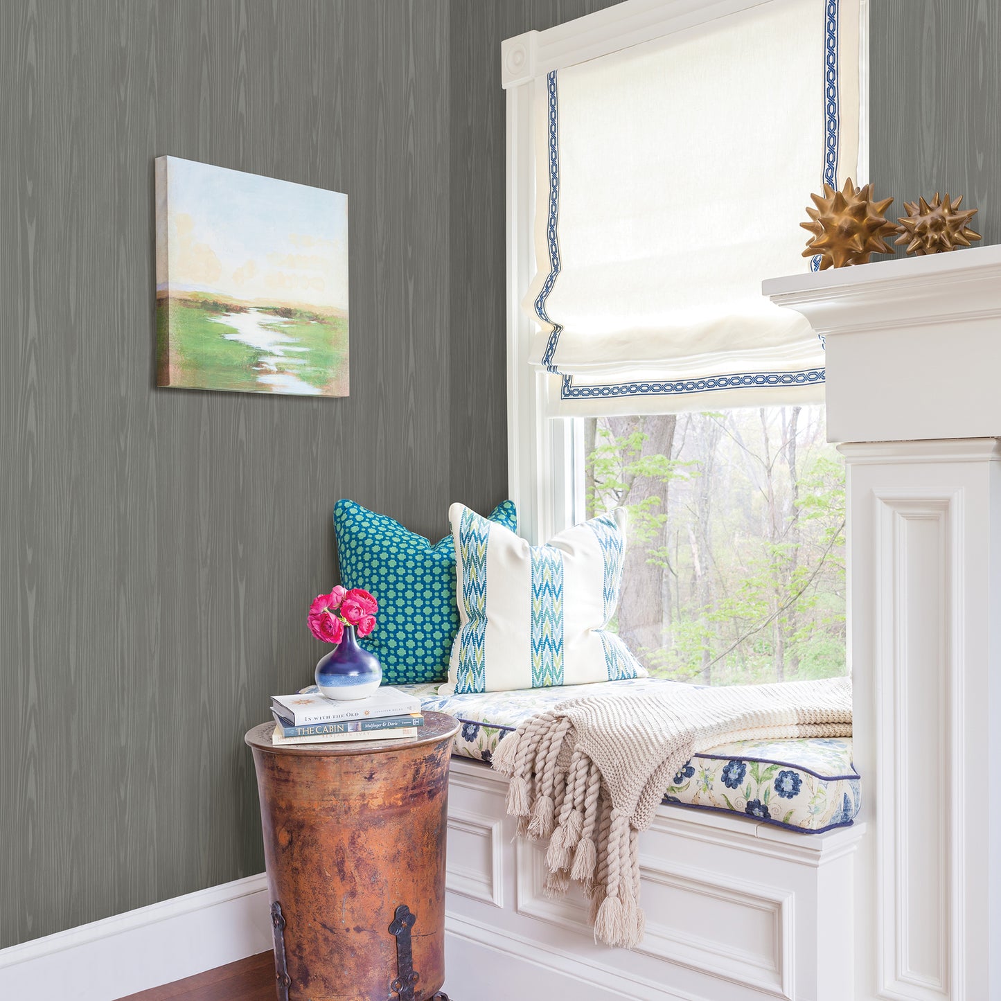 View 2744-24153 Solstice Grey Faux Effects A-Street Prints Wallpaper