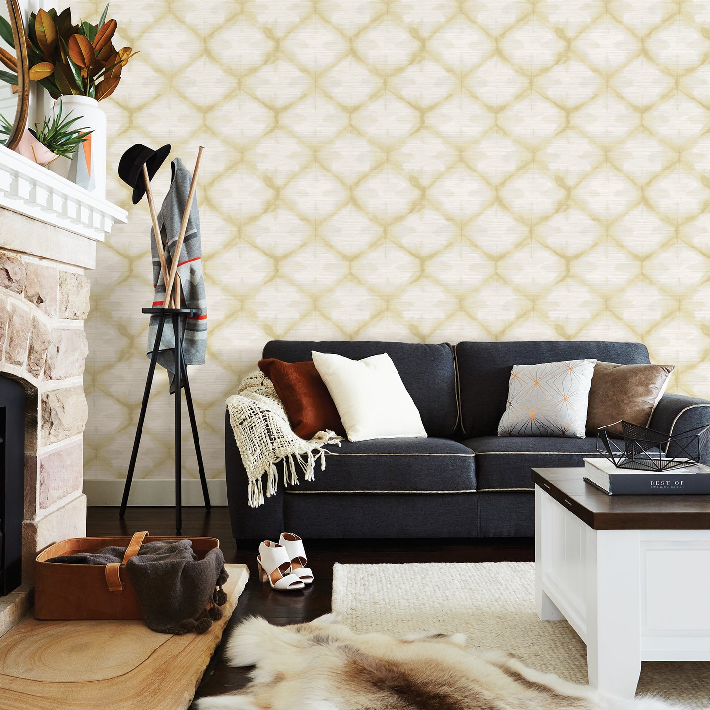 Acquire 2744-24162 Solstice Gold Geometric A-Street Prints Wallpaper