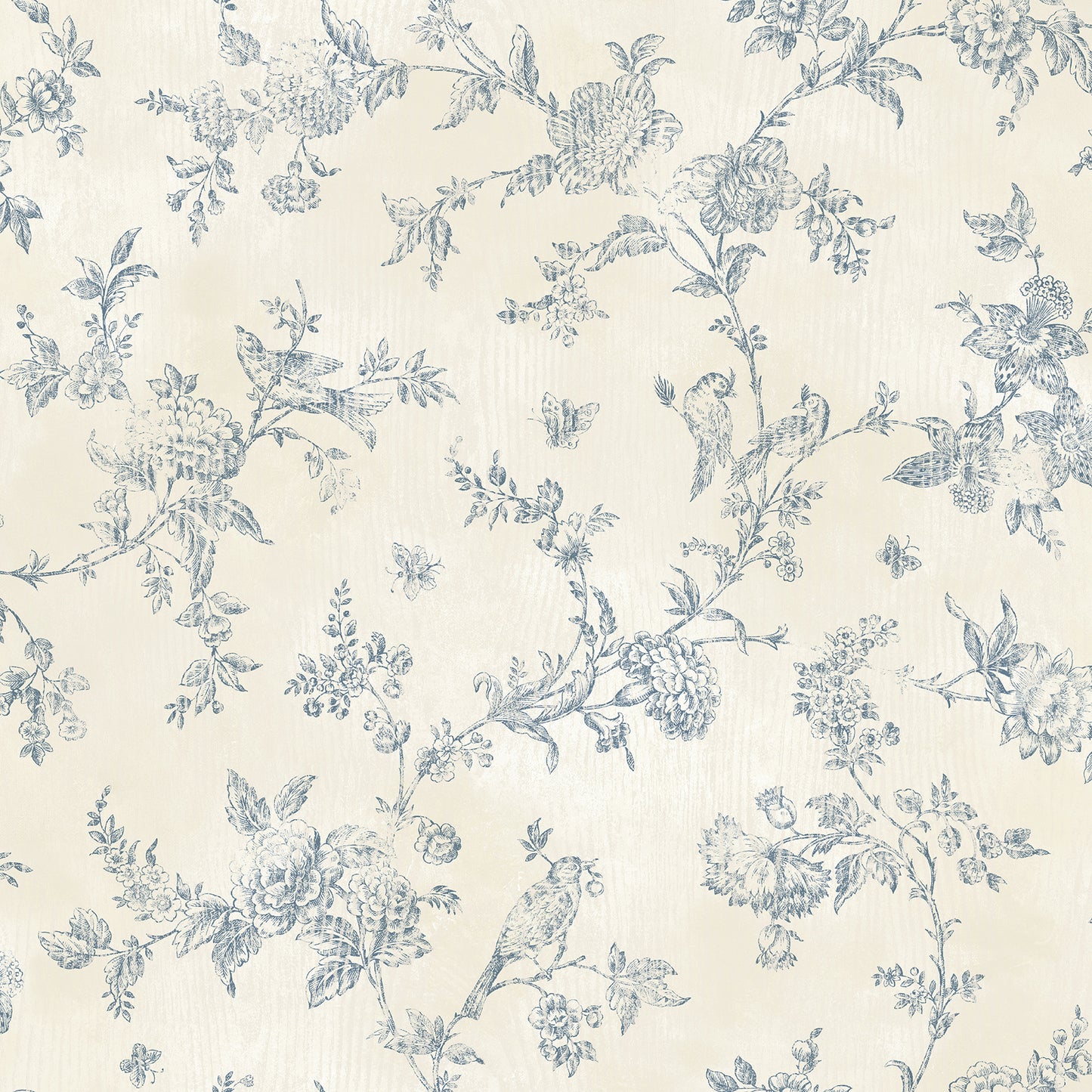 Save 2766-02192 KItchen Bath Essentials Singapore Navy Toile Brewster Wallpaper