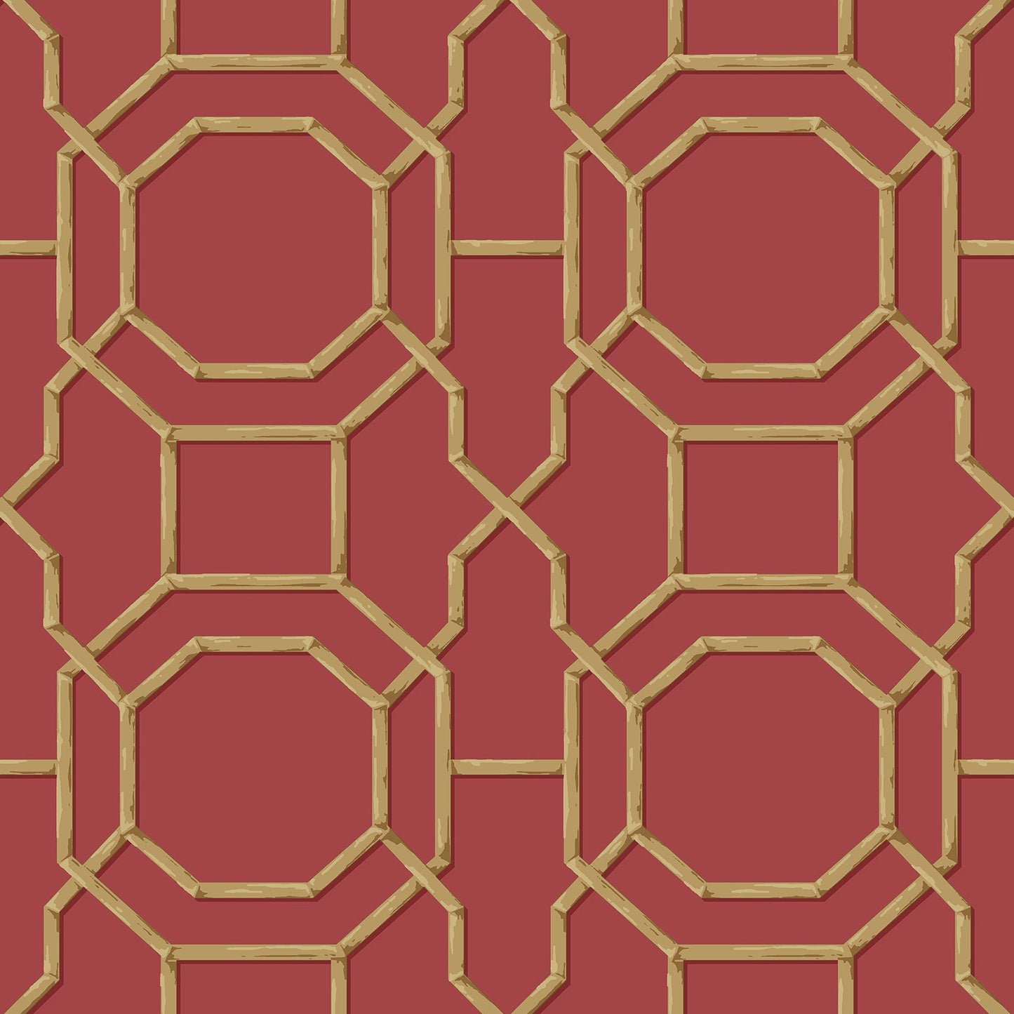 Save 2766-21739 KItchen Bath Essentials Rumi Red Trellis Brewster Wallpaper