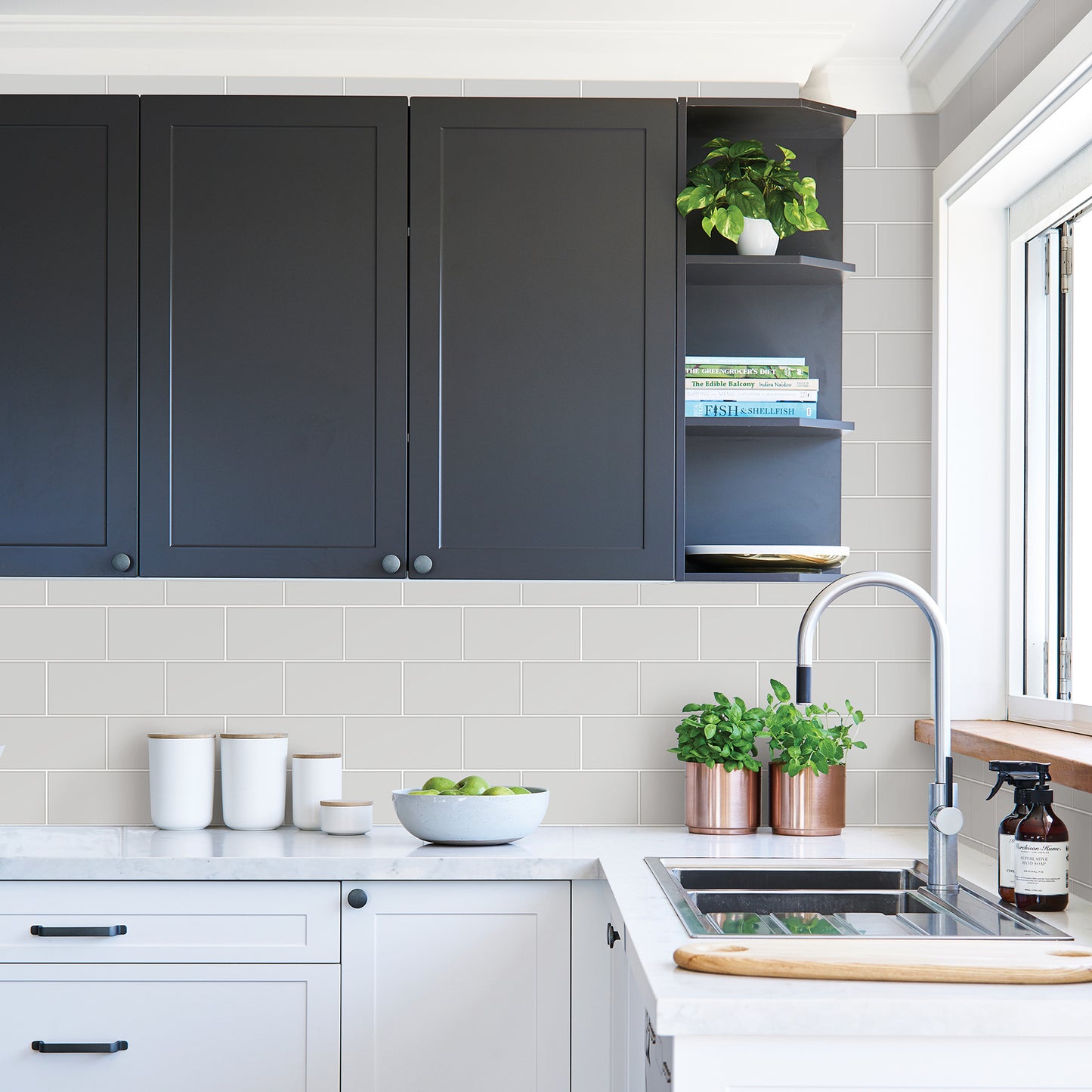 Select 2766 23752 Kitchen Bath Essentials Parkway Light Grey Subway Tile Brewster Wallpaper