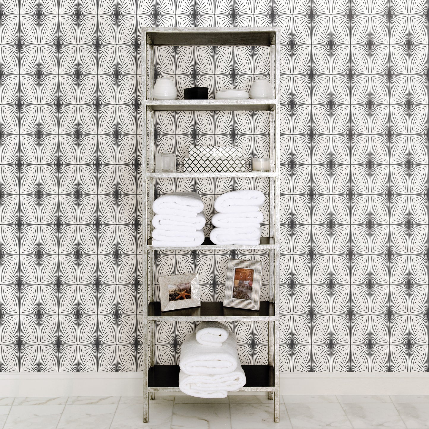 Save 2766 23824 Kitchen Bath Essentials Draper Black Geometric Brewster Wallpaper