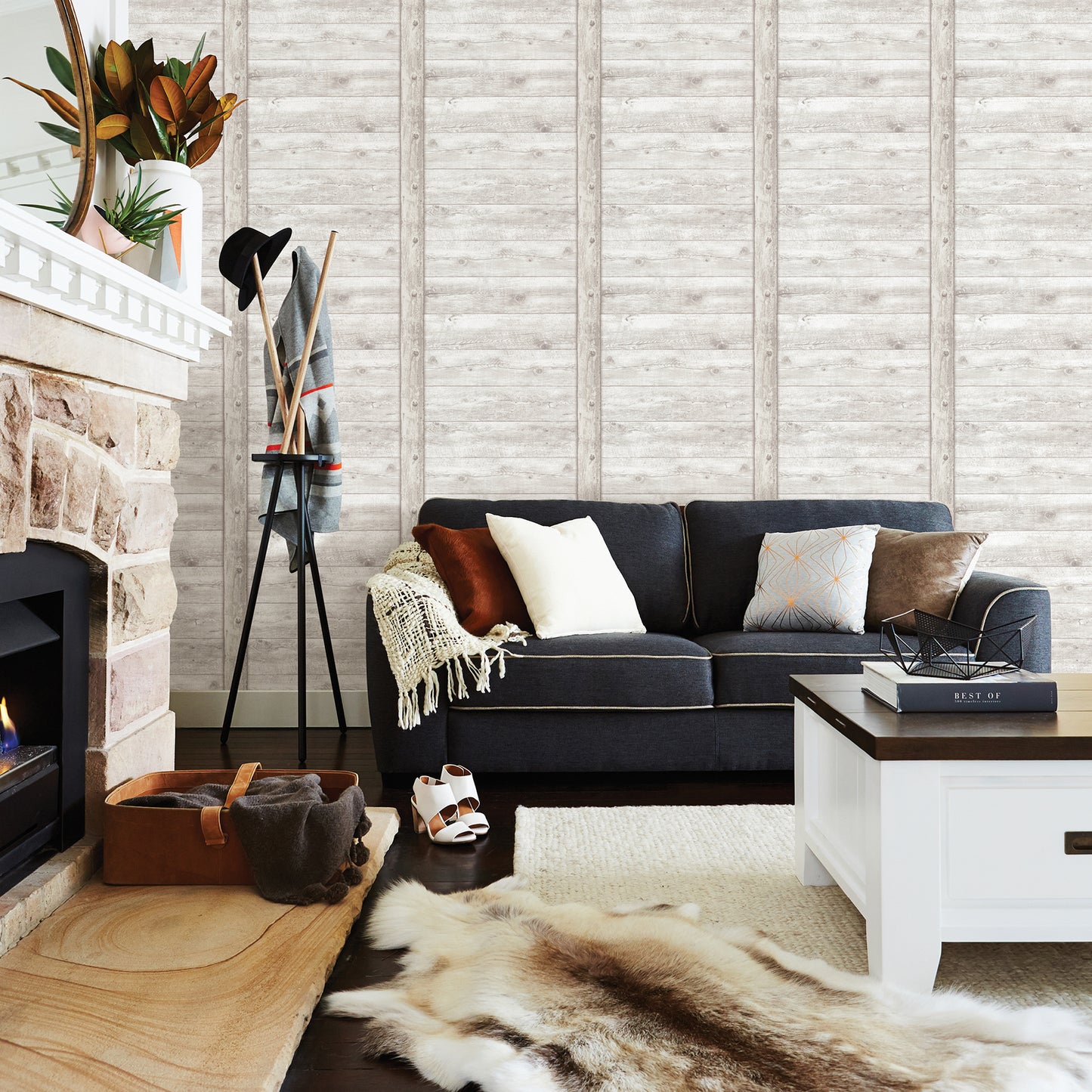 Acquire 2774-861402 stones woods whites off whites wood paneling wallpaper advantage Wallpaper