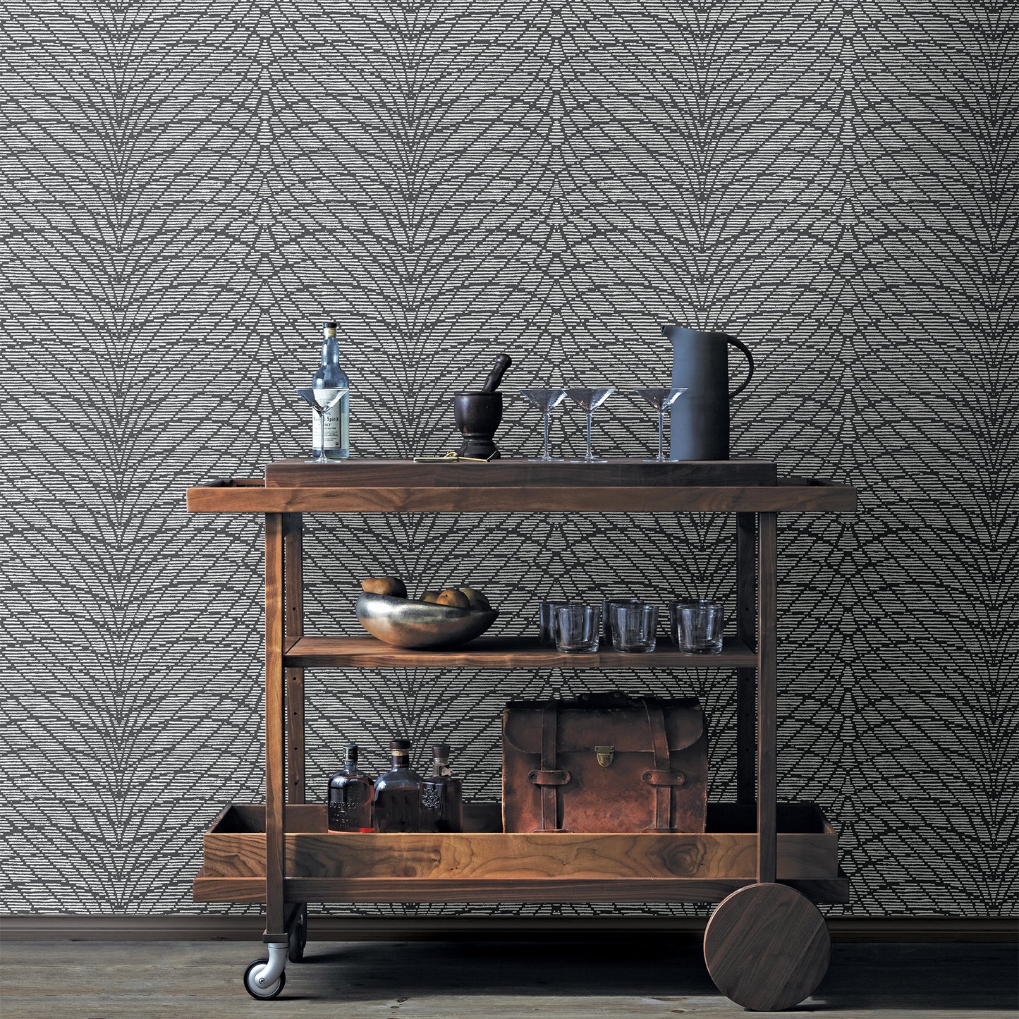 Purchase 2861-25747 Equinox Aperion Dark Brown Chevron Brown A-Street Prints Wallpaper