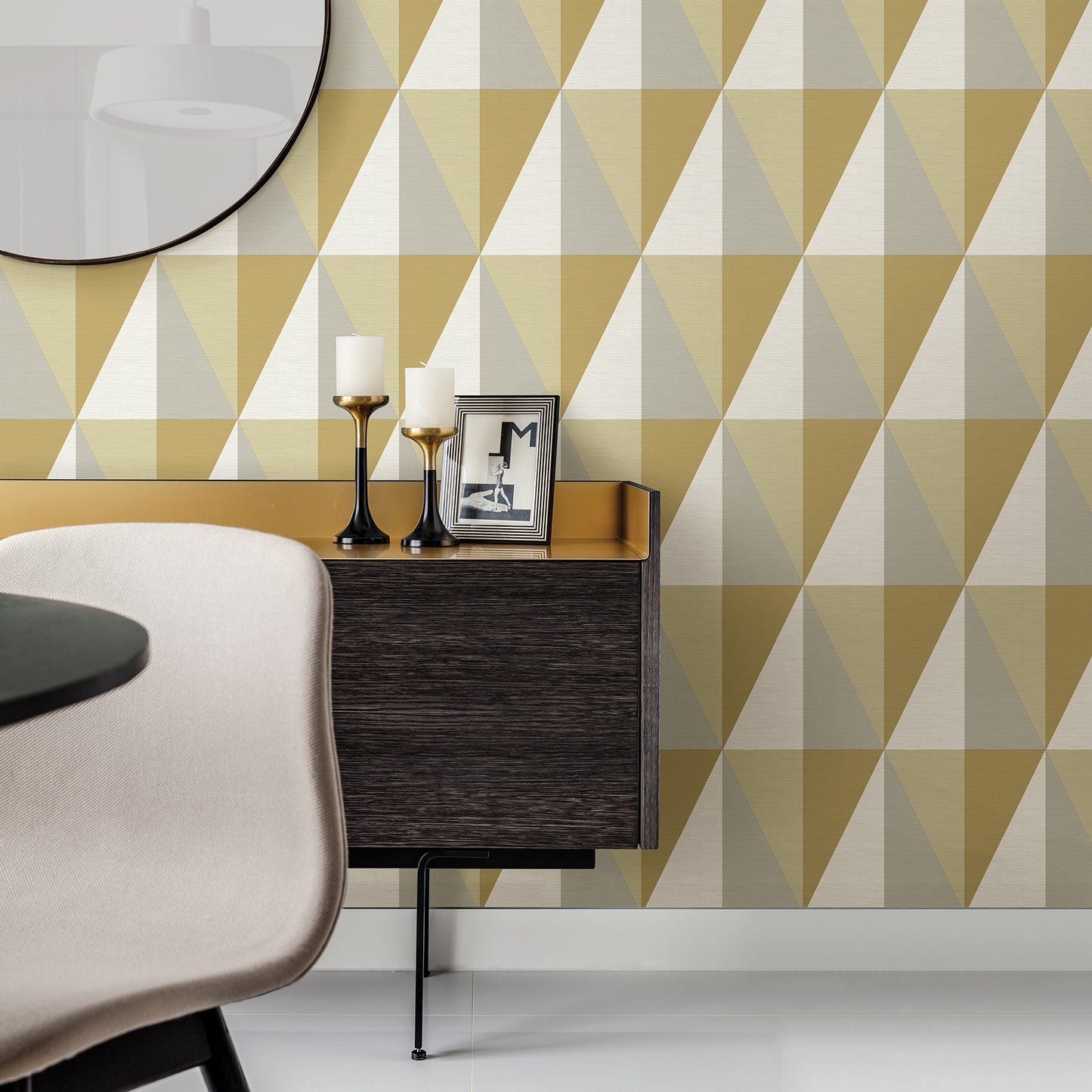 Shop 2902-25538 Theory Aspect Yellow Geometric Faux Grasscloth A Street Prints Wallpaper