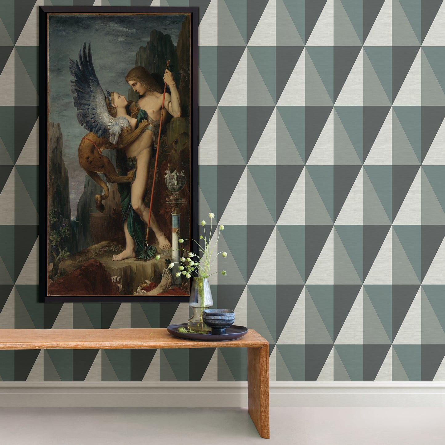 Buy 2902-25539 Theory Aspect Teal Geometric Faux Grasscloth A Street Prints Wallpaper