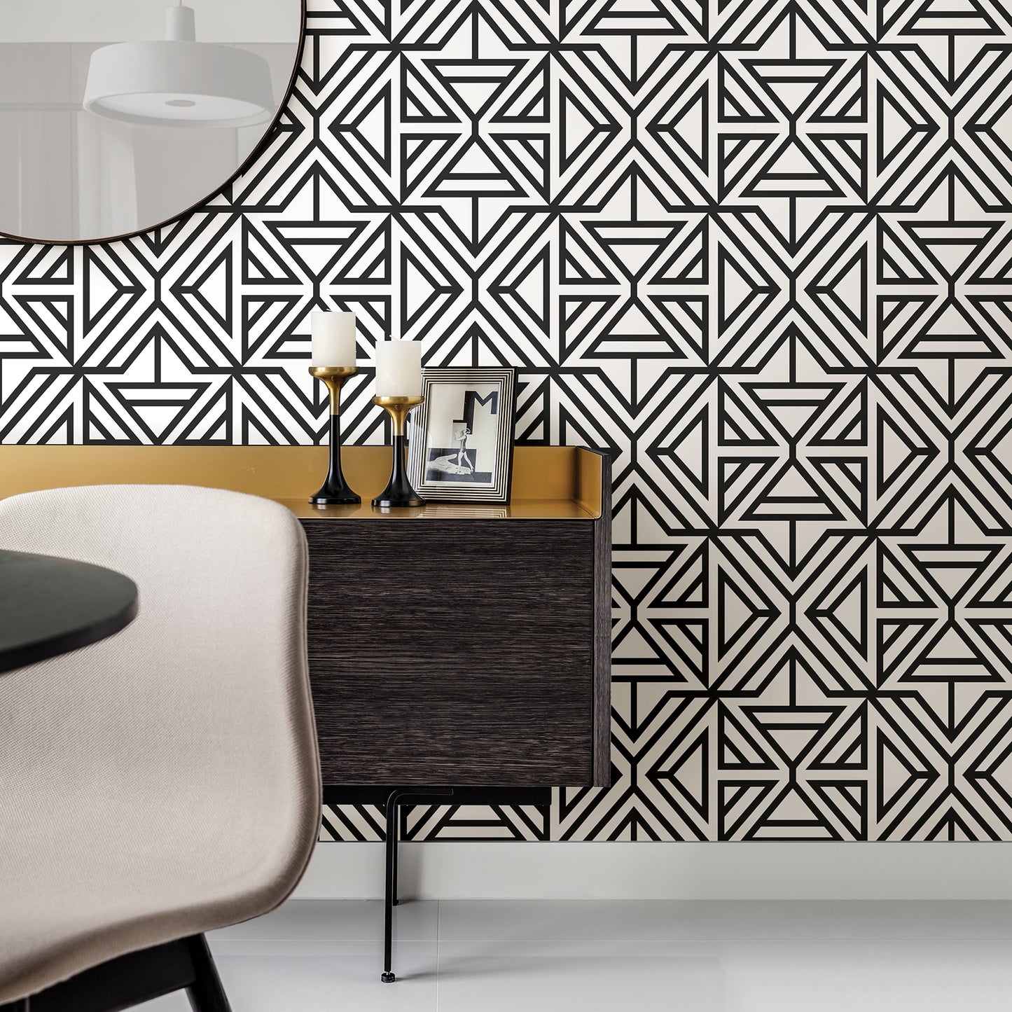 Save on 2902-25553 Theory Helios Black Geometric A Street Prints Wallpaper