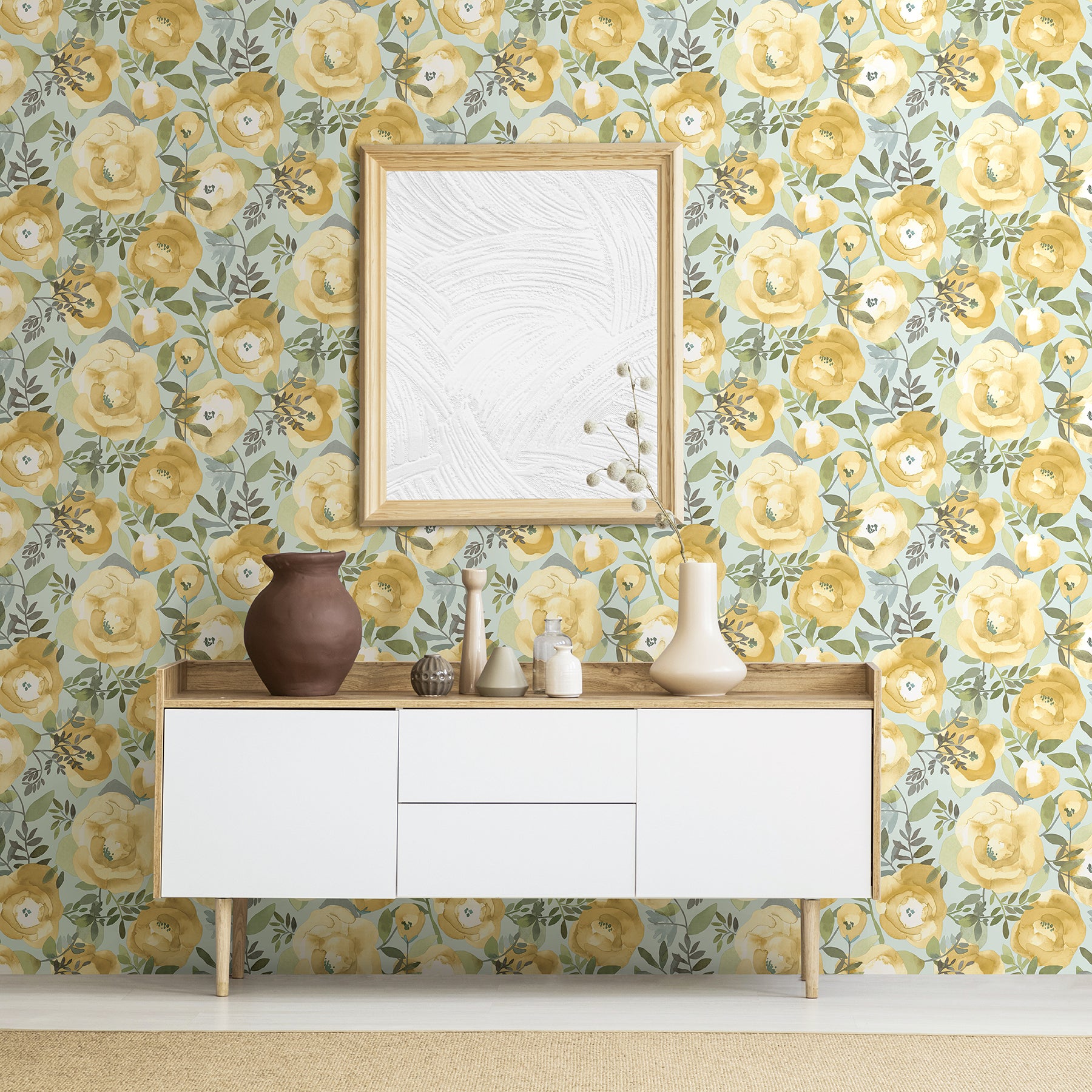 Select 2903-25837 Blue Bell Orla Yellow Floral A Street Prints Wallpaper