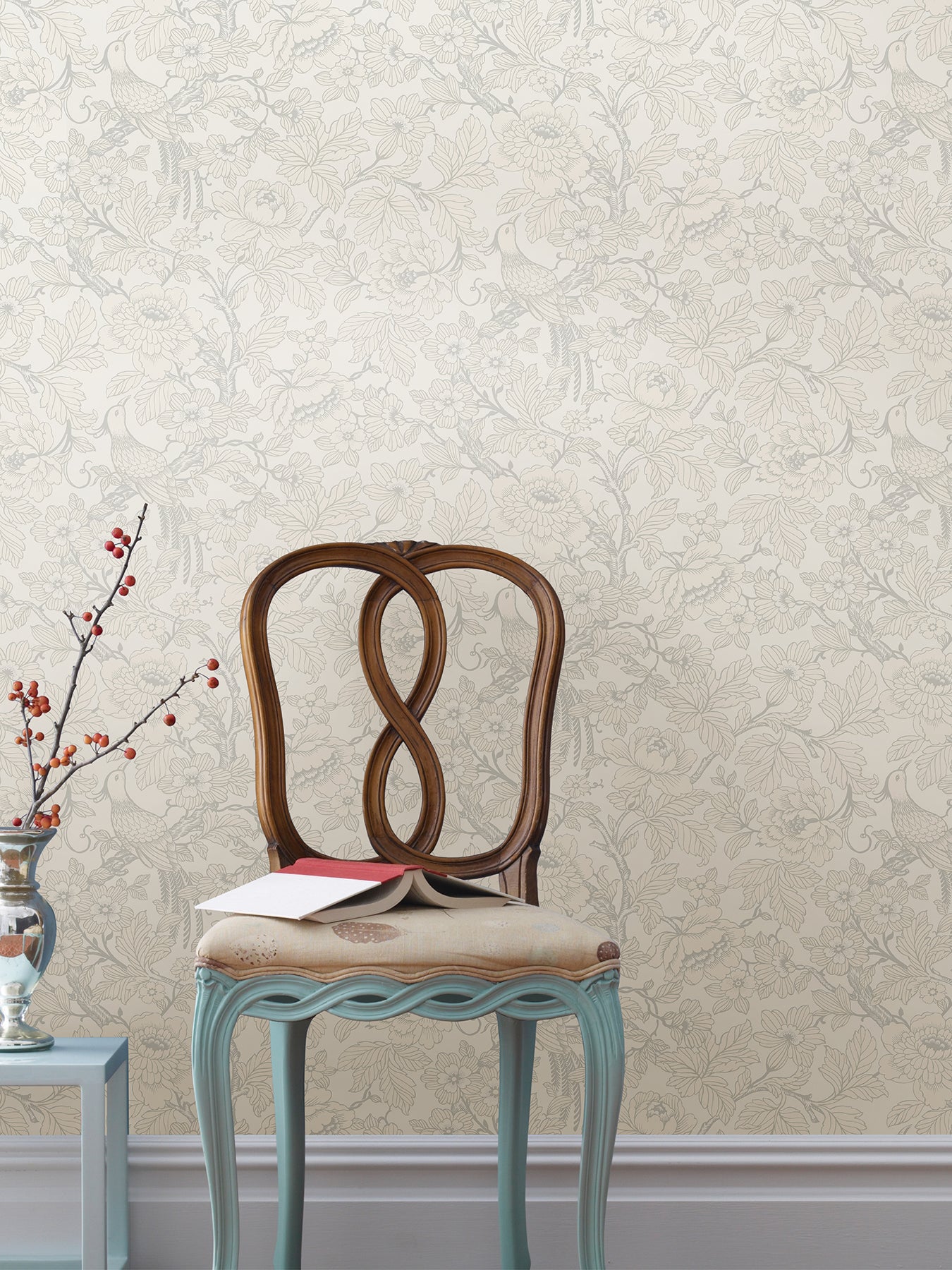 Shop 2927-80400 Newport Beaufort Dove Peony Chinoiserie Dove A-Street Prints Wallpaper