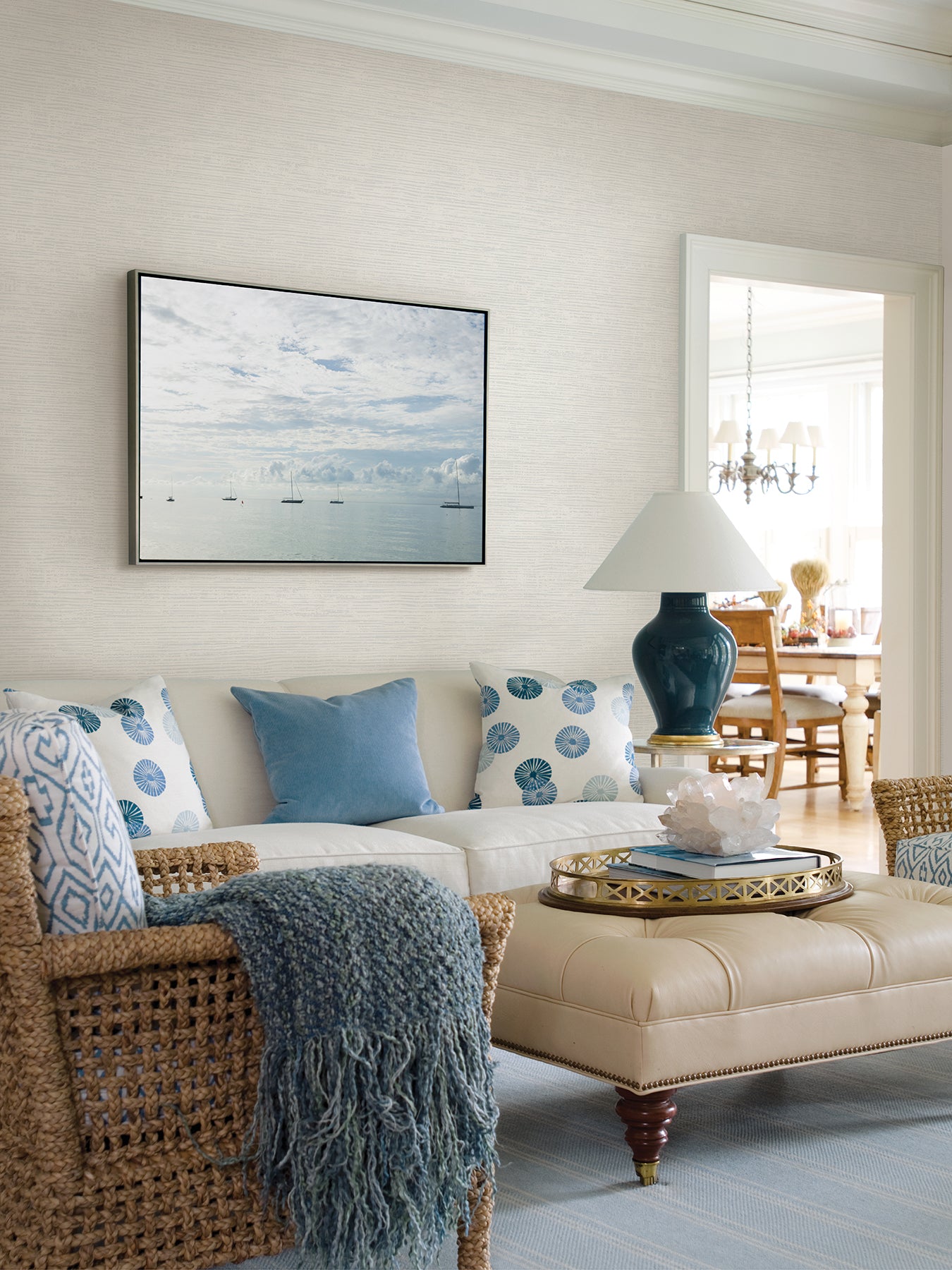 Select 2927-81700 Newport Tiverton Dove Faux Grasscloth Dove A-Street Prints Wallpaper