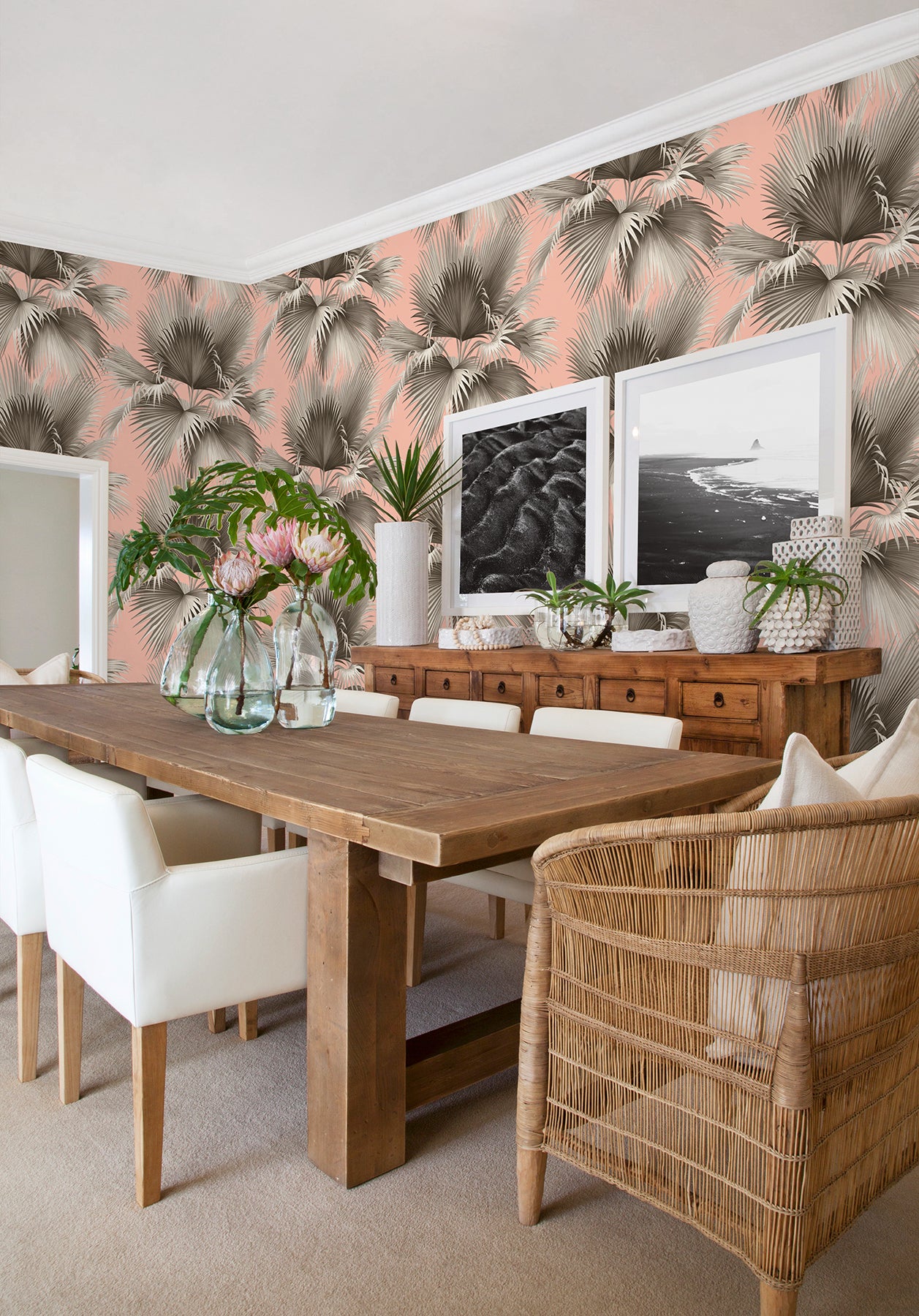 Purchase 2927-81901 Newport Summer Palm Blush Tropical Blush A-Street Prints Wallpaper