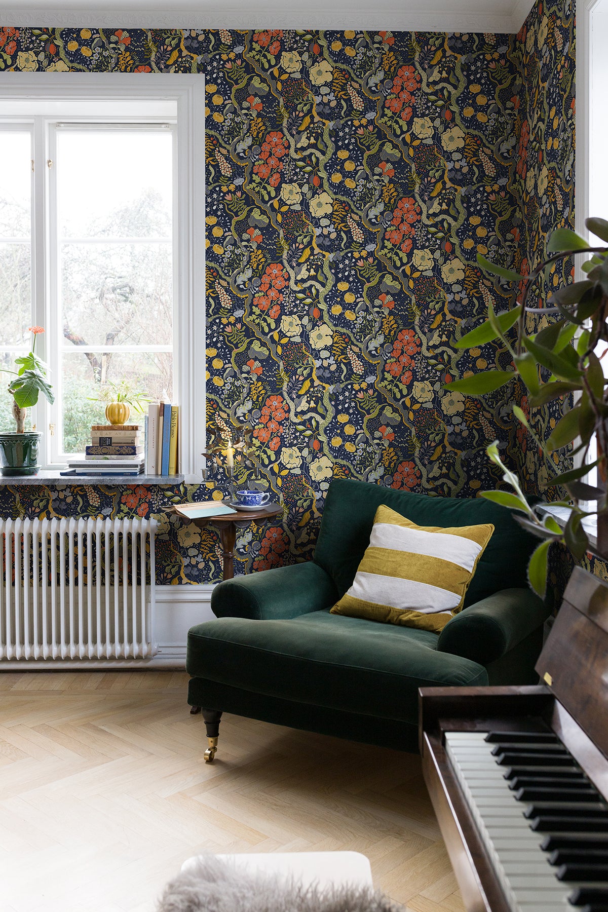 Order 2932-65101 Lina Ann Blue Floral Vines Blue A-Street Prints Wallpaper