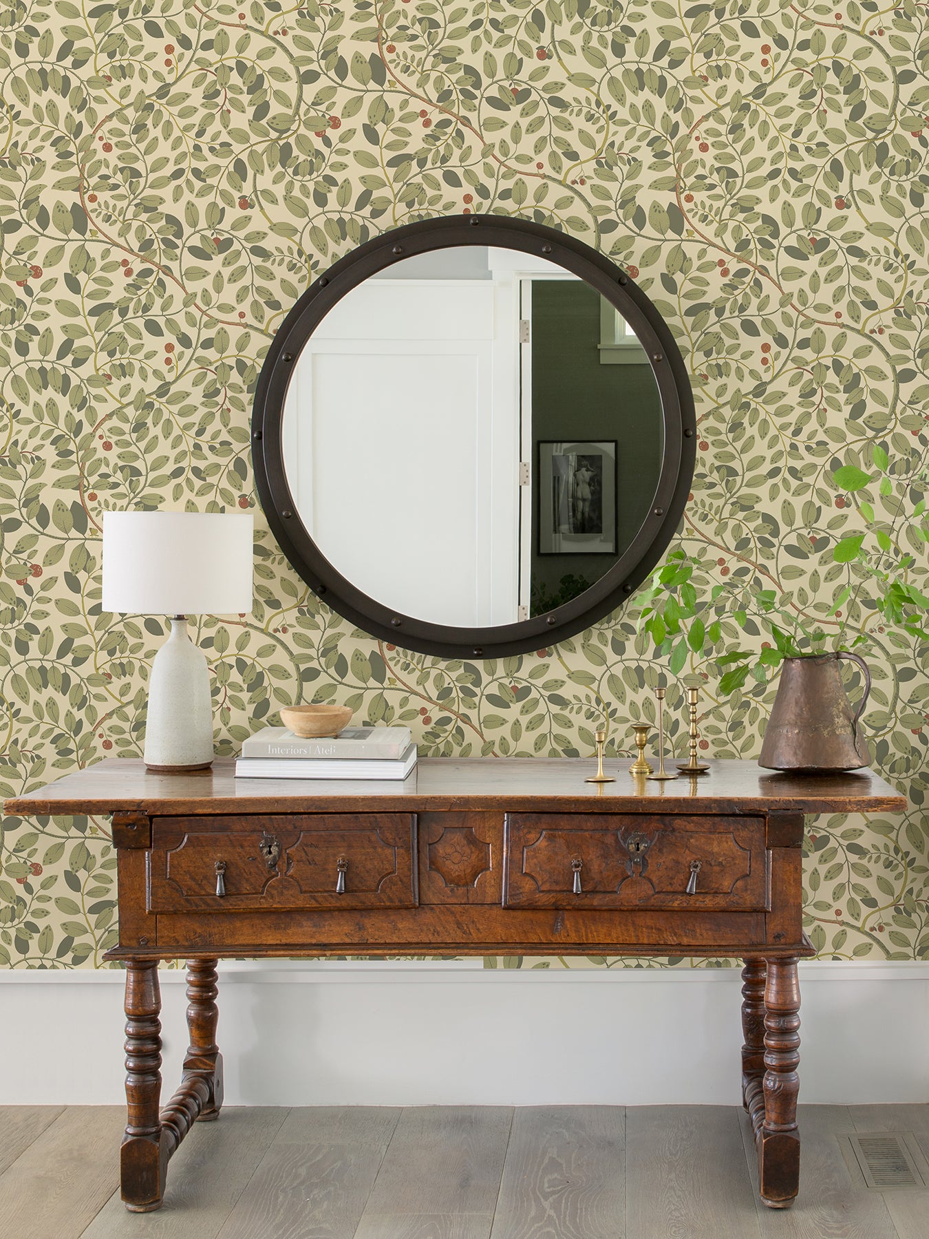 Save on 2932-65107 Lina Kirke Green Leafy Vines Green A-Street Prints Wallpaper