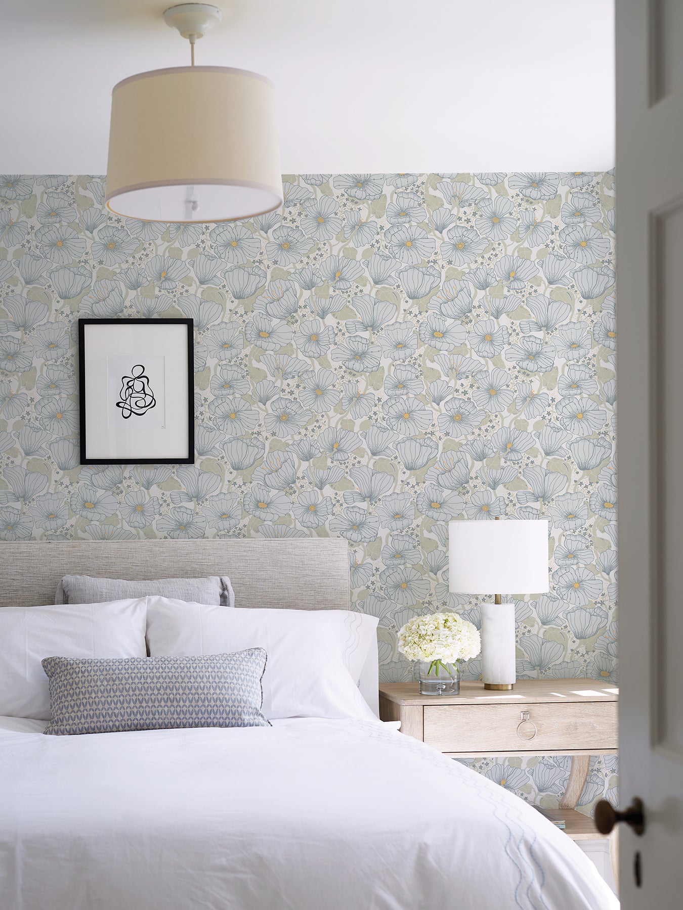 Purchase 2932-65110 Lina Matilda Blue Poppy Fields Blue A-Street Prints Wallpaper