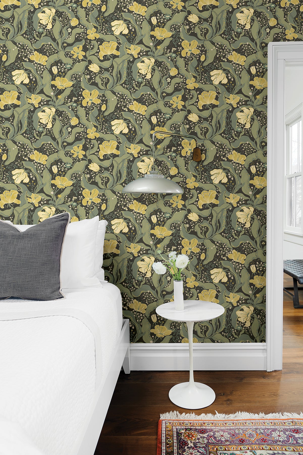 Acquire 2932-65113 Lina Bodri Green Tulip Garden Green A-Street Prints Wallpaper