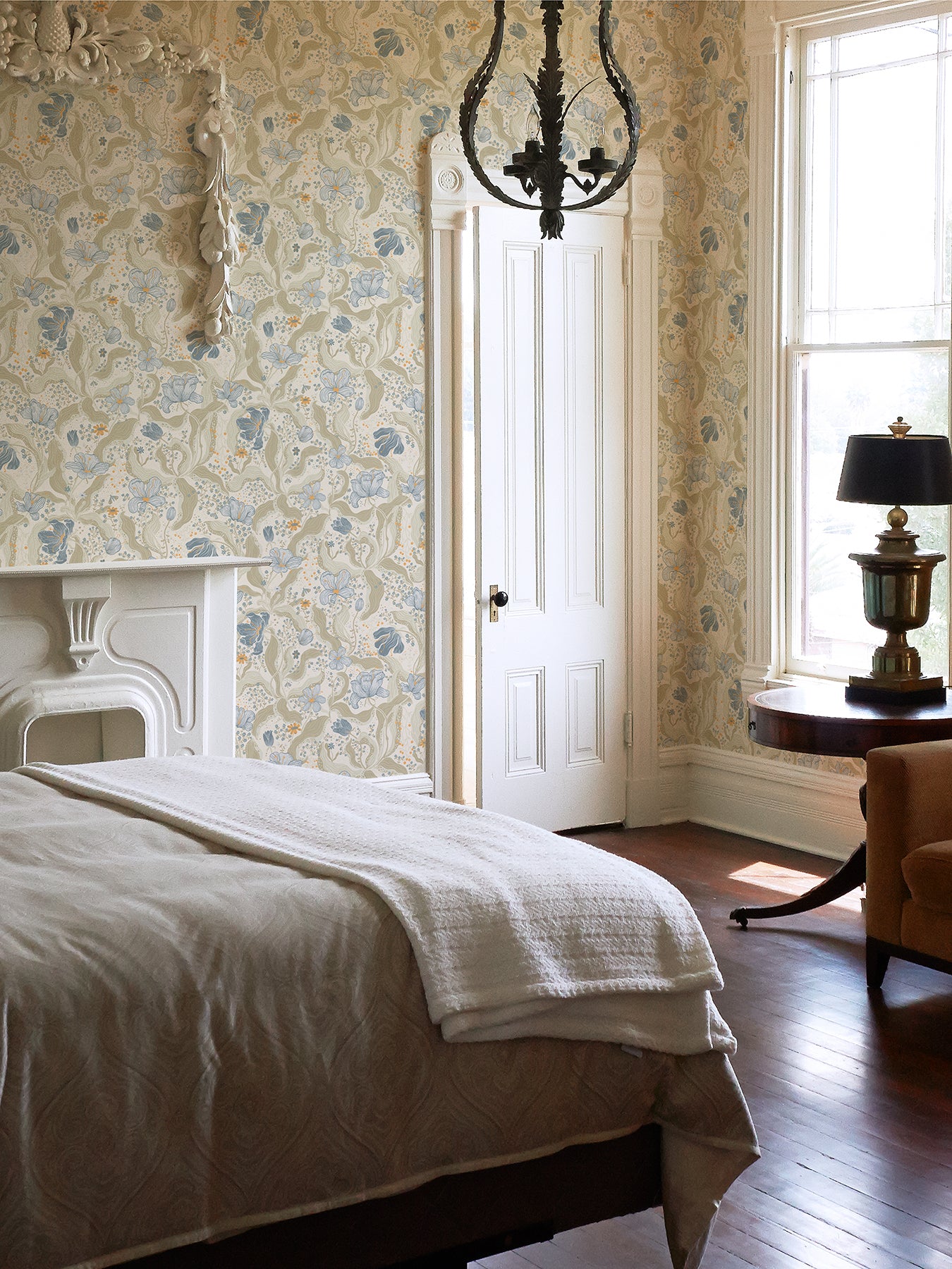 Buy 2932-65115 Lina Bodri Light Blue Tulip Garden Blue A-Street Prints Wallpaper