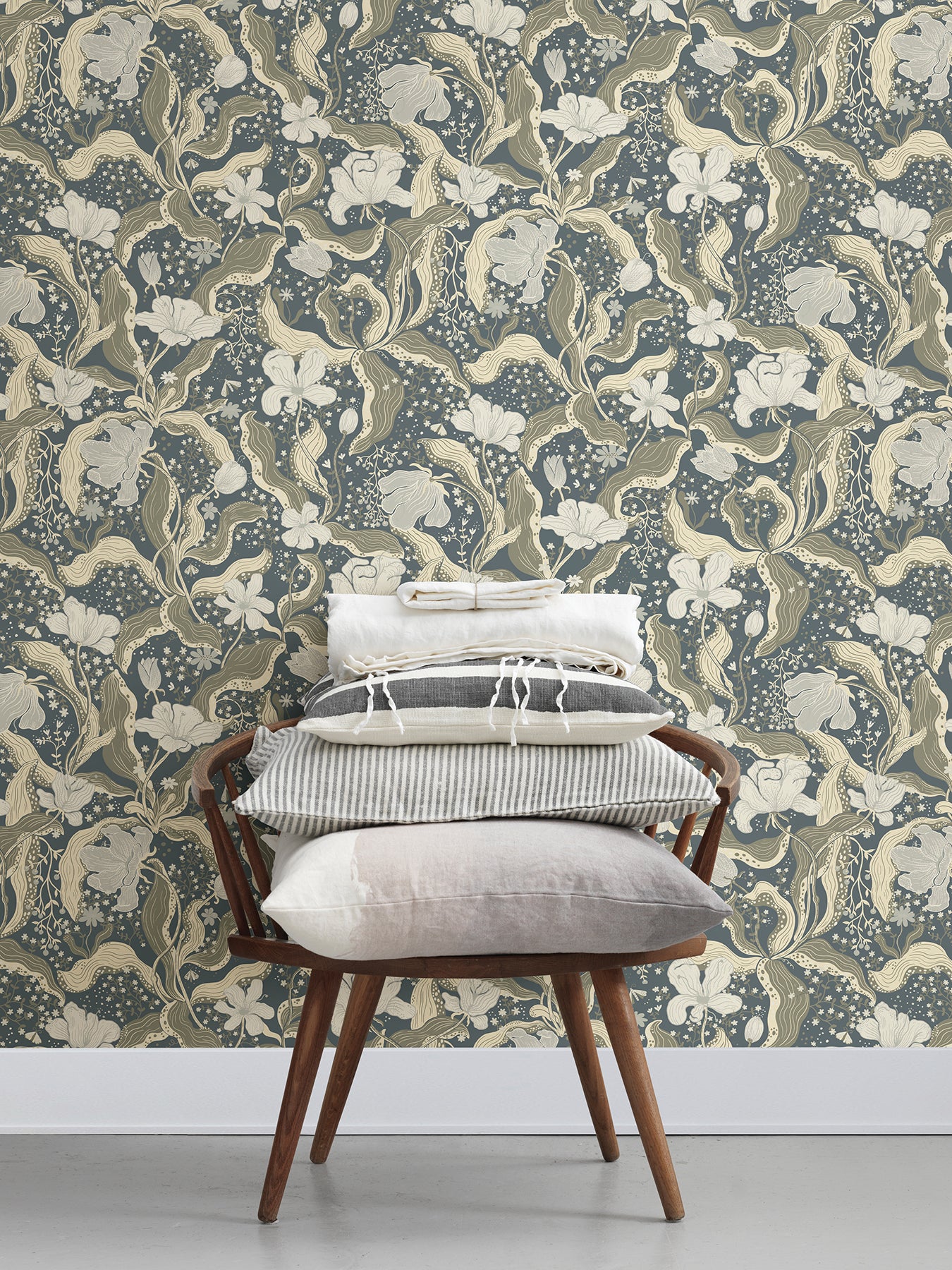 Looking for 2932-65117 Lina Bodri Blue Tulip Garden Blue A-Street Prints Wallpaper