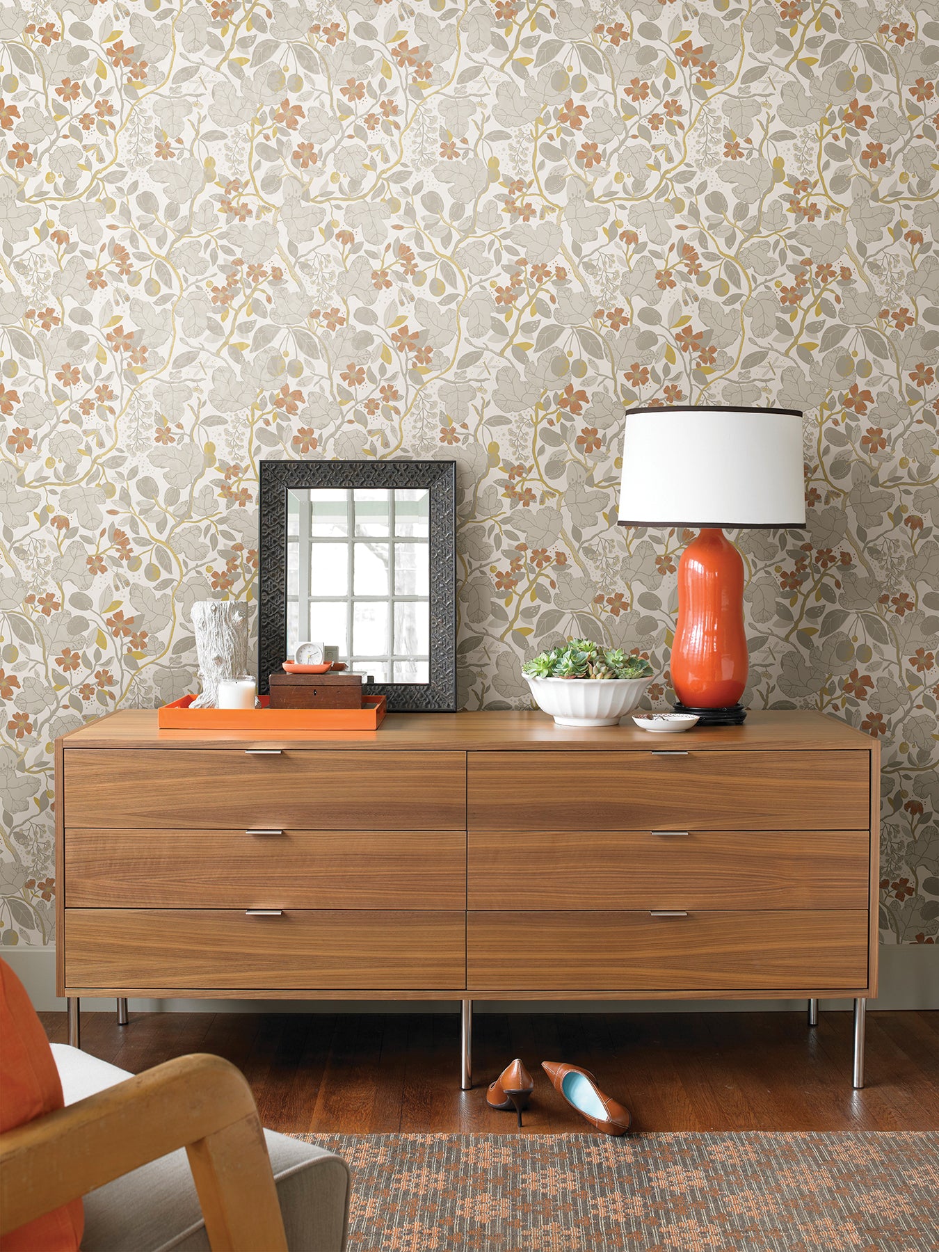 Acquire 2932-65124 Lina Ewald Grey Garden Vines Neutral A-Street Prints Wallpaper