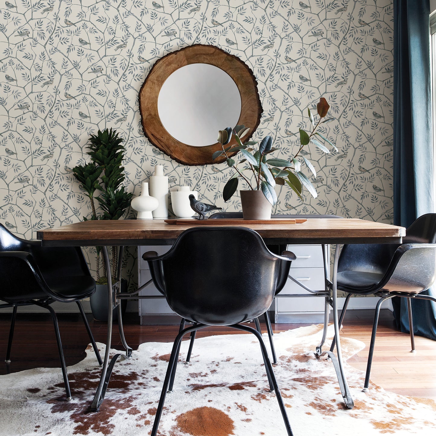 Order 2948-27016 Spring Crossbill Light Blue Branches Blue A-Street Prints Wallpaper