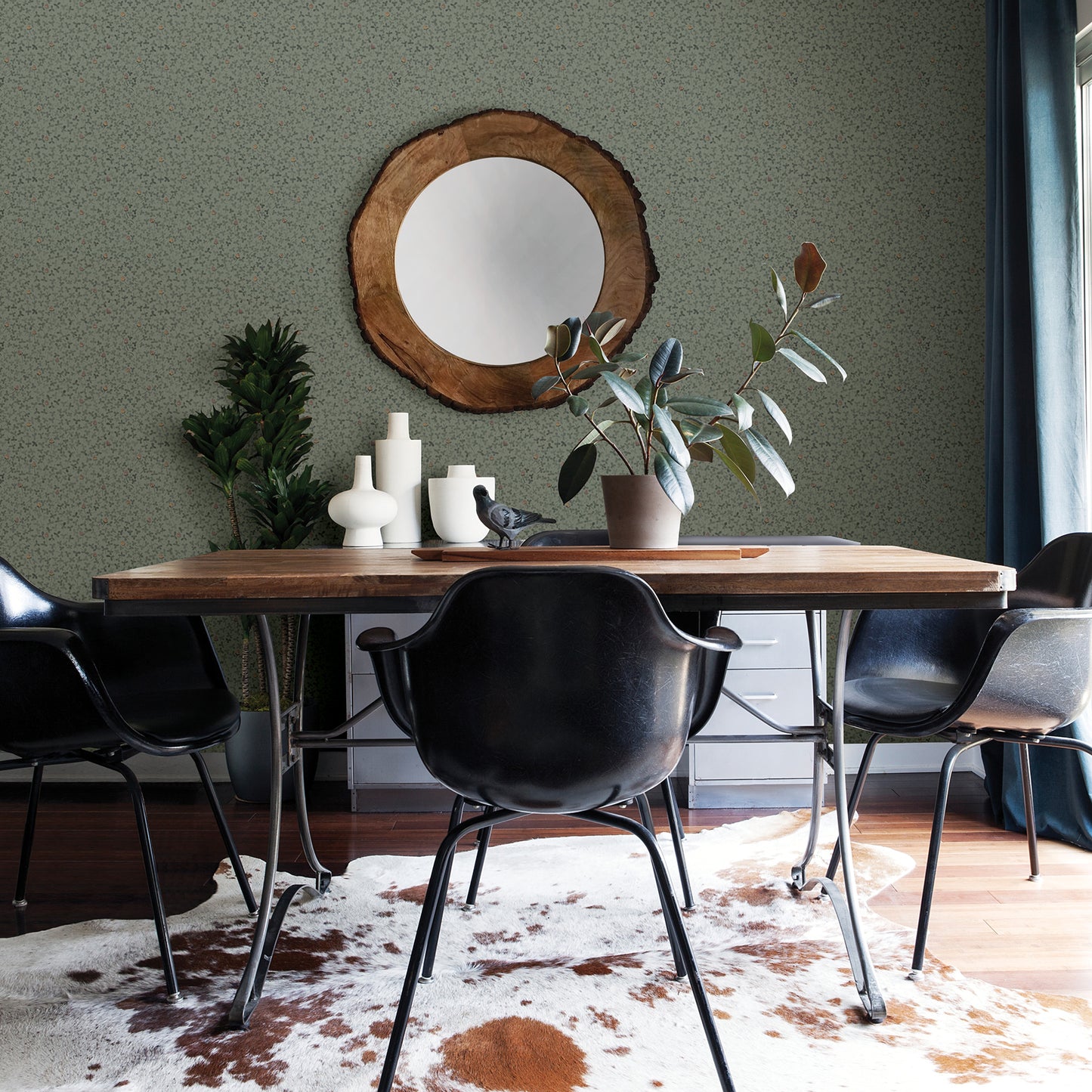 View 2948-28013 Spring Lark Green Botanical Green A-Street Prints Wallpaper