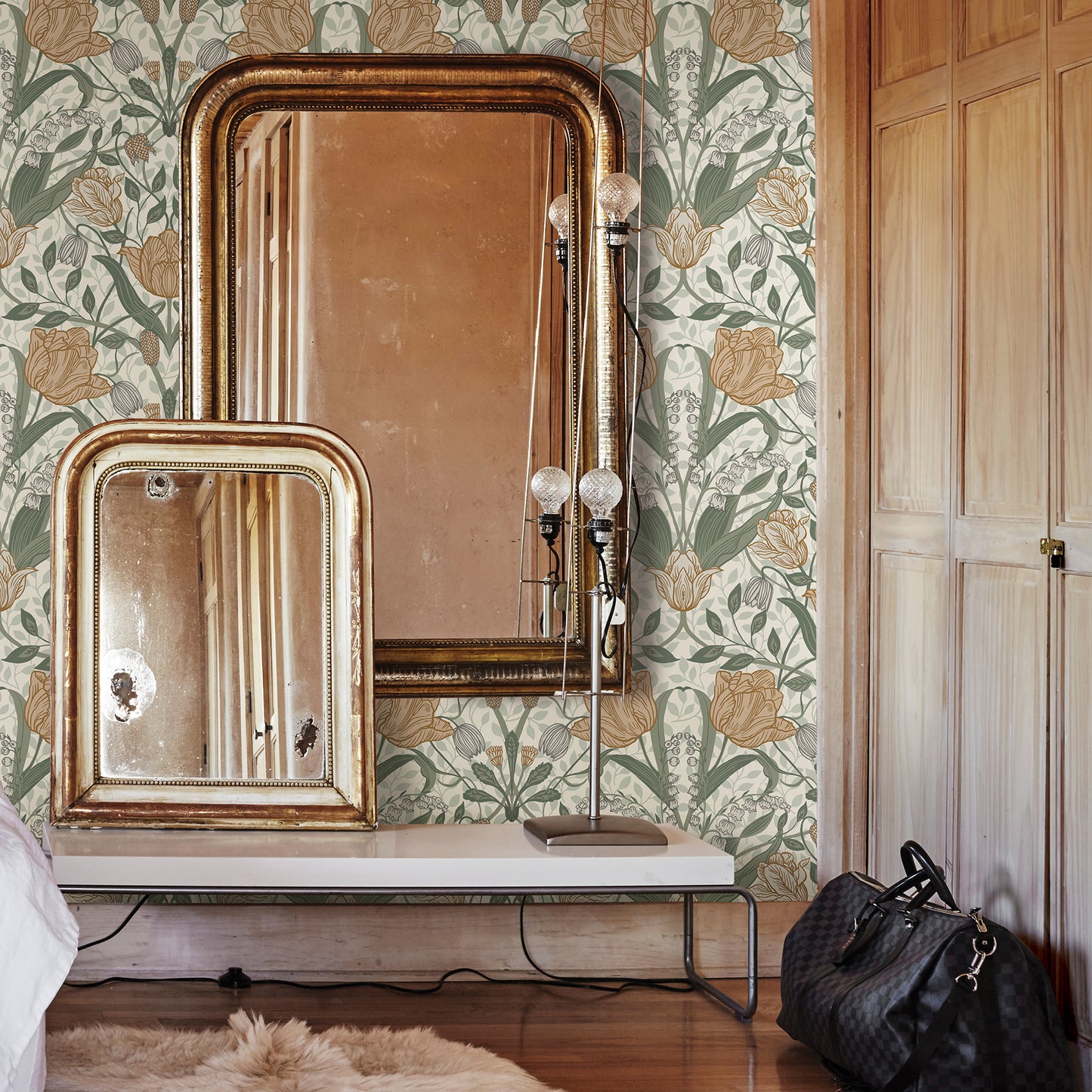 Select 2948-33006 Spring Tulipa Green Floral Green A-Street Prints Wallpaper