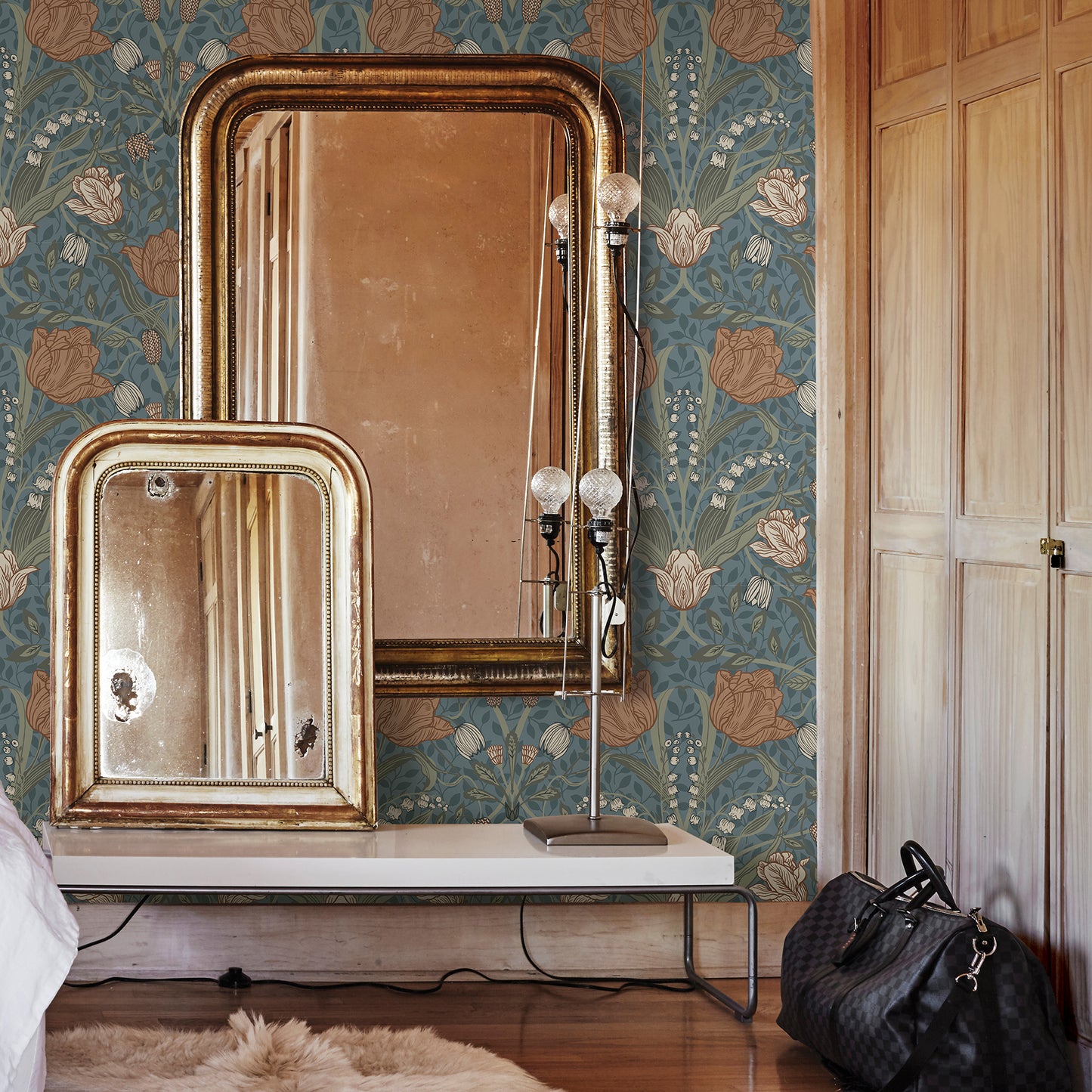 Purchase 2948-33009 Spring Tulipa Blue Floral Blue A-Street Prints Wallpaper