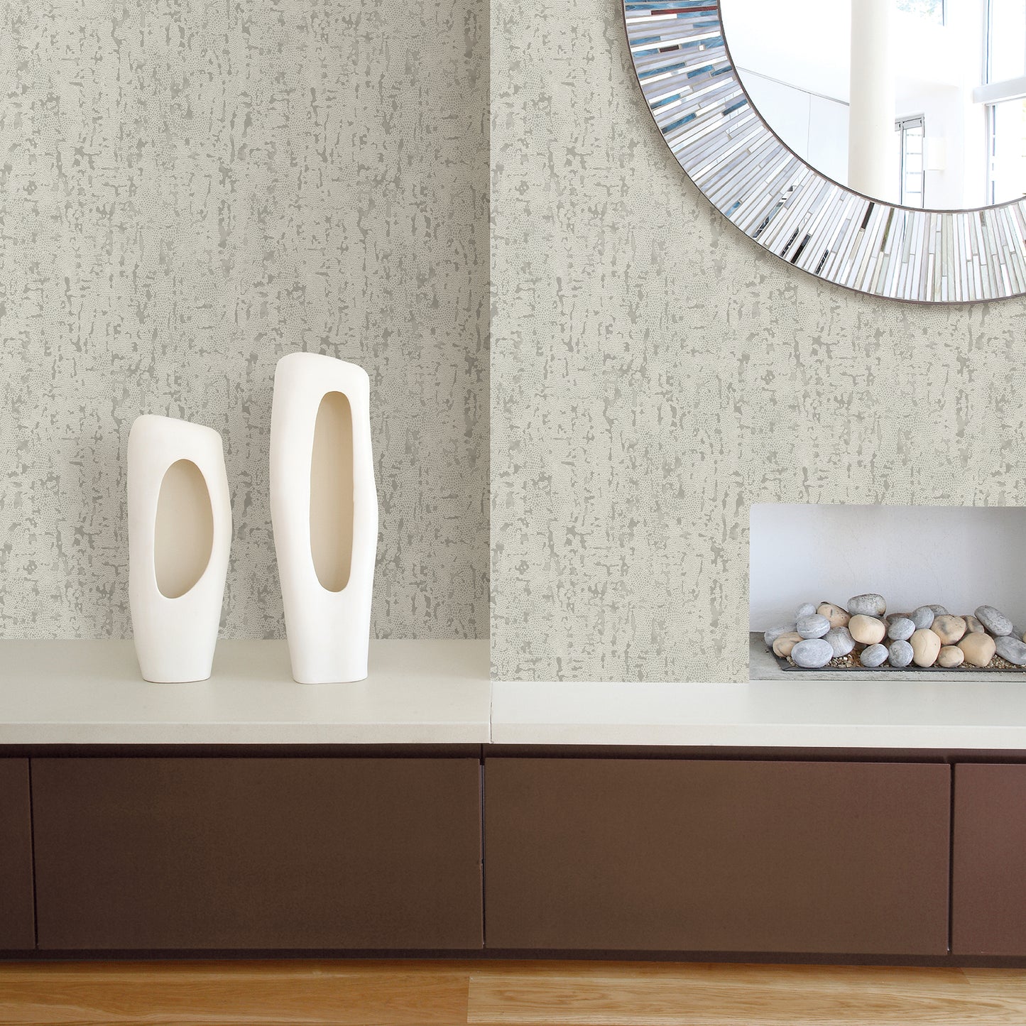 Order 2949-60208 Imprint Malawi Light Grey Leather Texture Grey A-Street Prints Wallpaper