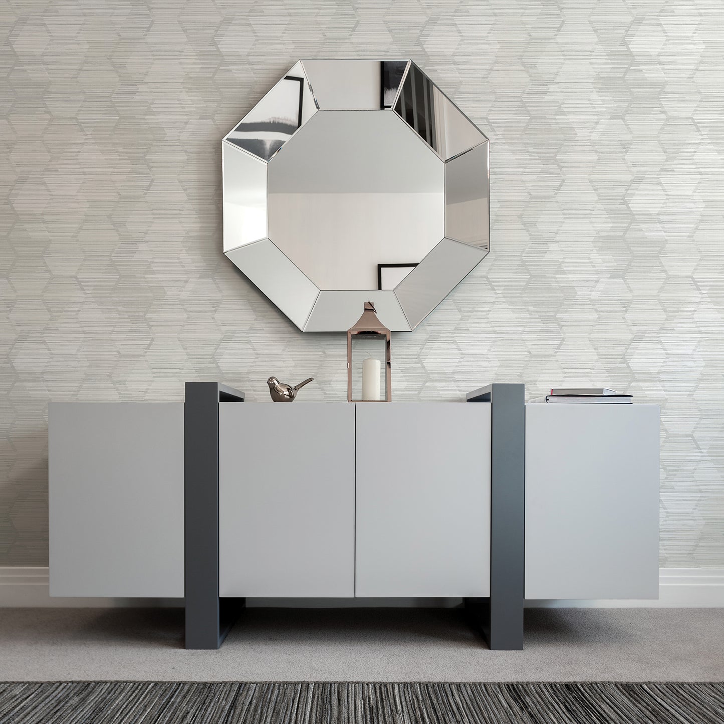 Save on 2949-60506 Imprint Jabari Light Grey Geometric Faux Grasscloth Grey A-Street Prints Wallpaper