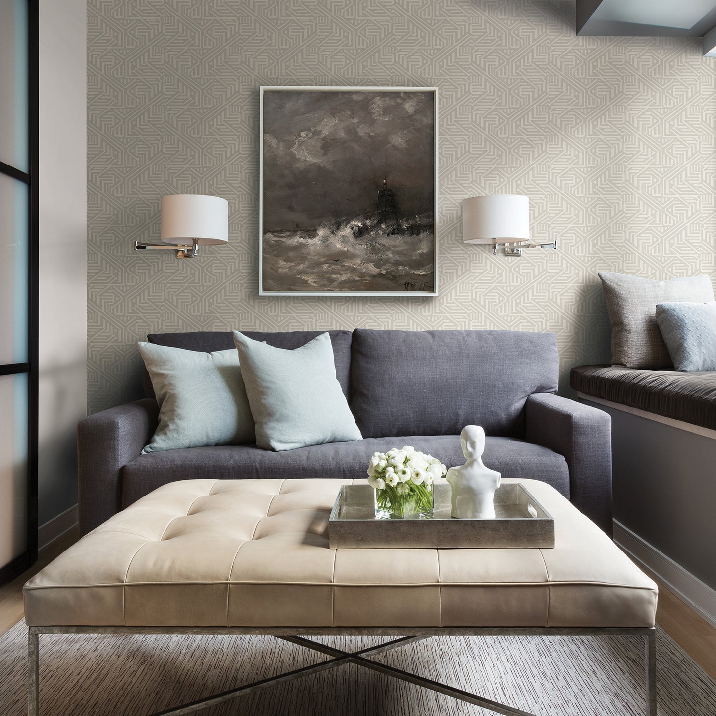 Buy 2949-60618 Imprint Nambiti Light Grey Geometric Grey A-Street Prints Wallpaper