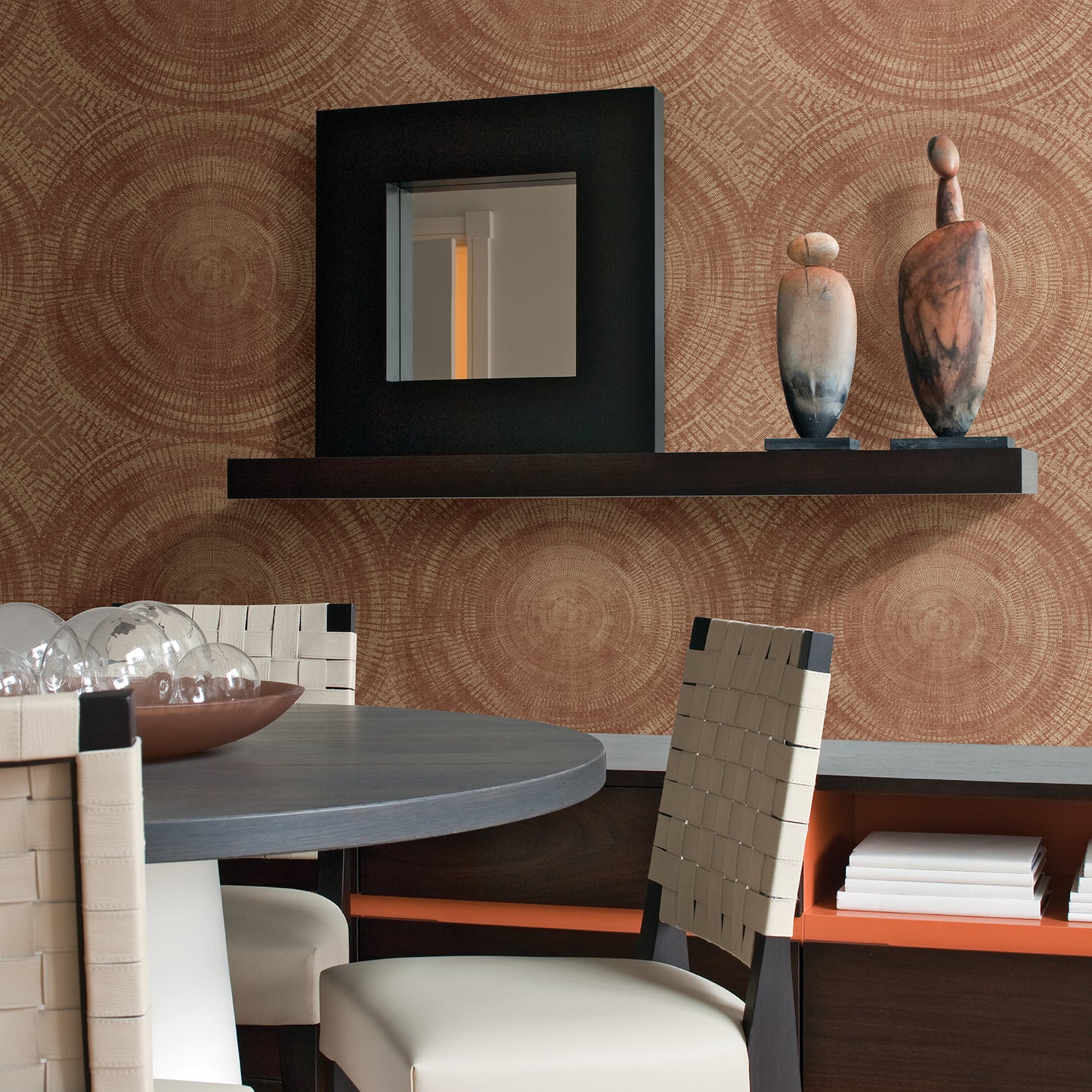 Purchase 2949-61105 Imprint Lalit Burnt Sienna Medallion Burnt Sienna A-Street Prints Wallpaper