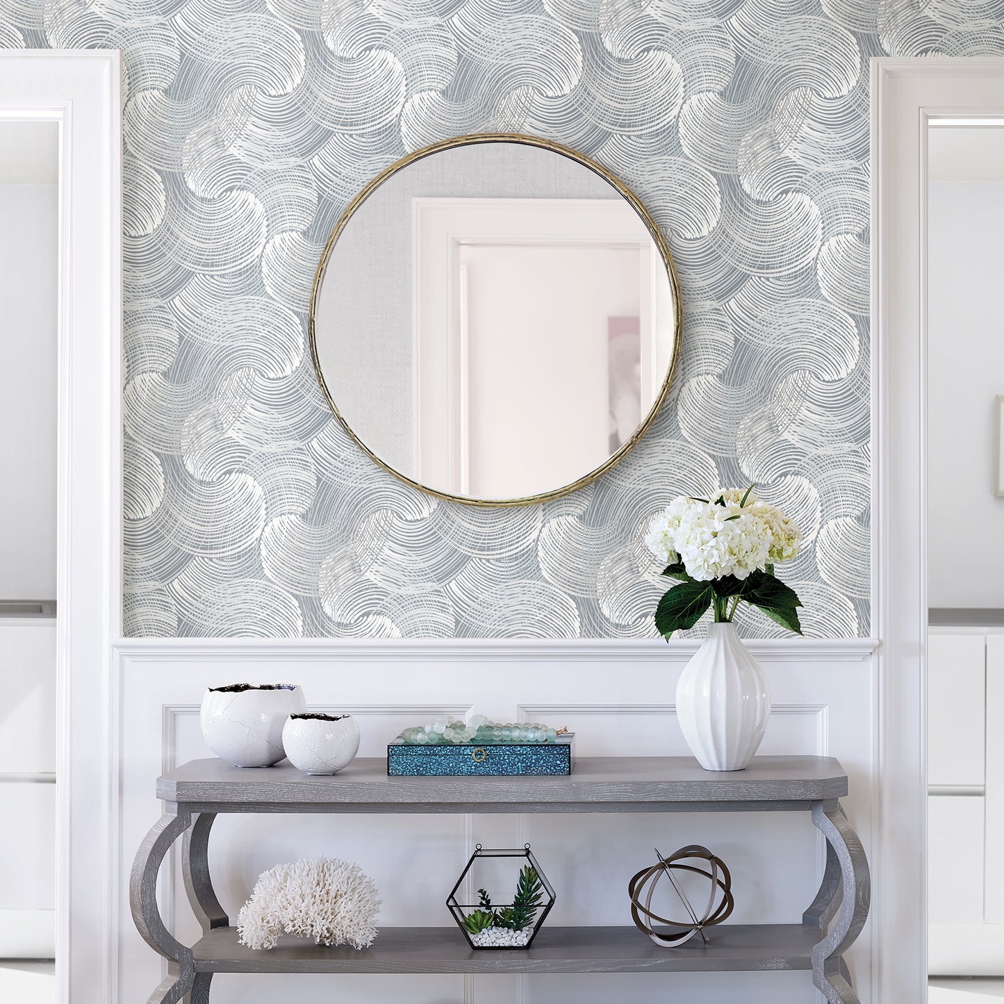 Purchase 2964-25908 Scott Living Karson Slate Swirling Geometric Slate A-Street Prints Wallpaper