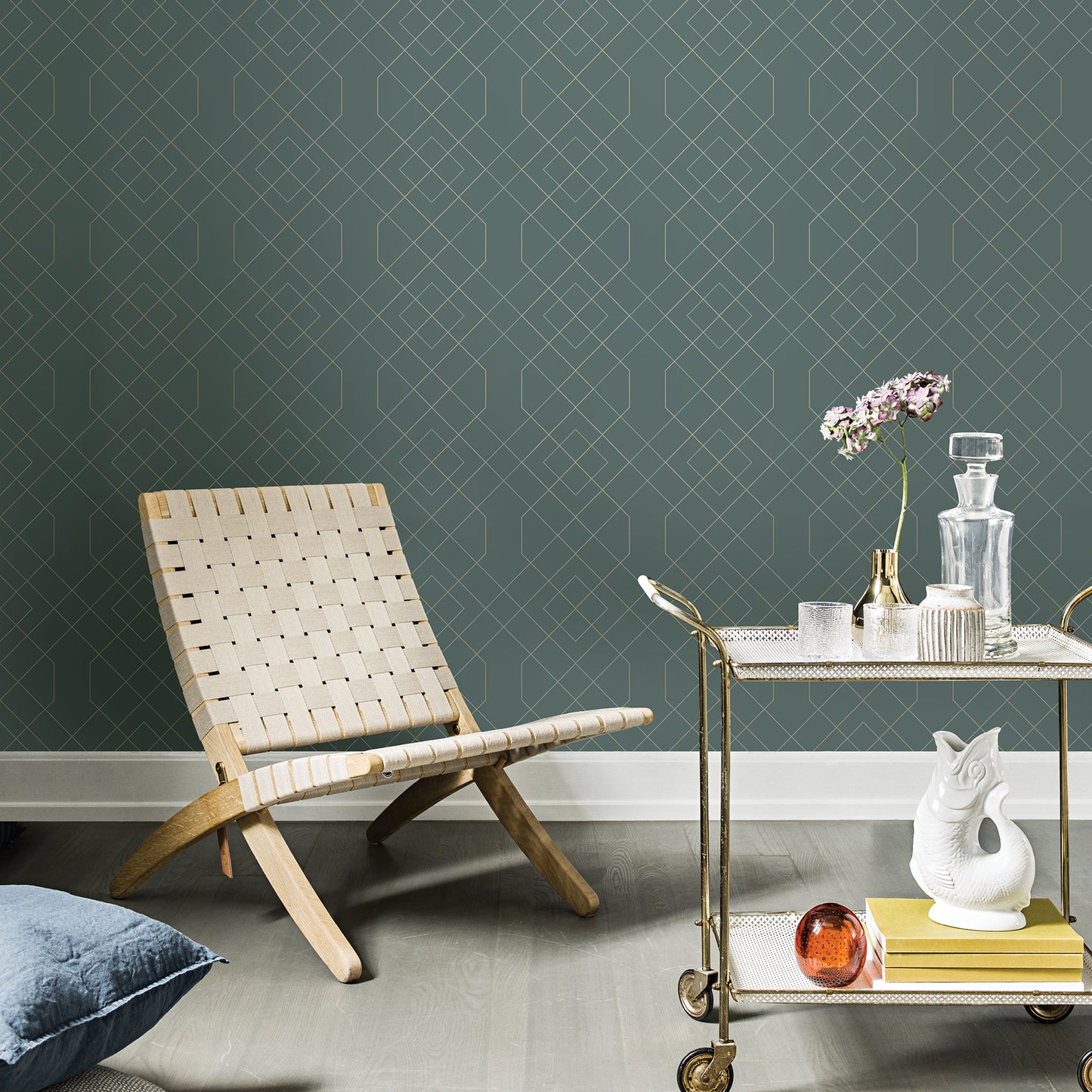 Acquire 2964-25911 Scott Living Ballard Teal Geometric Teal A-Street Prints Wallpaper