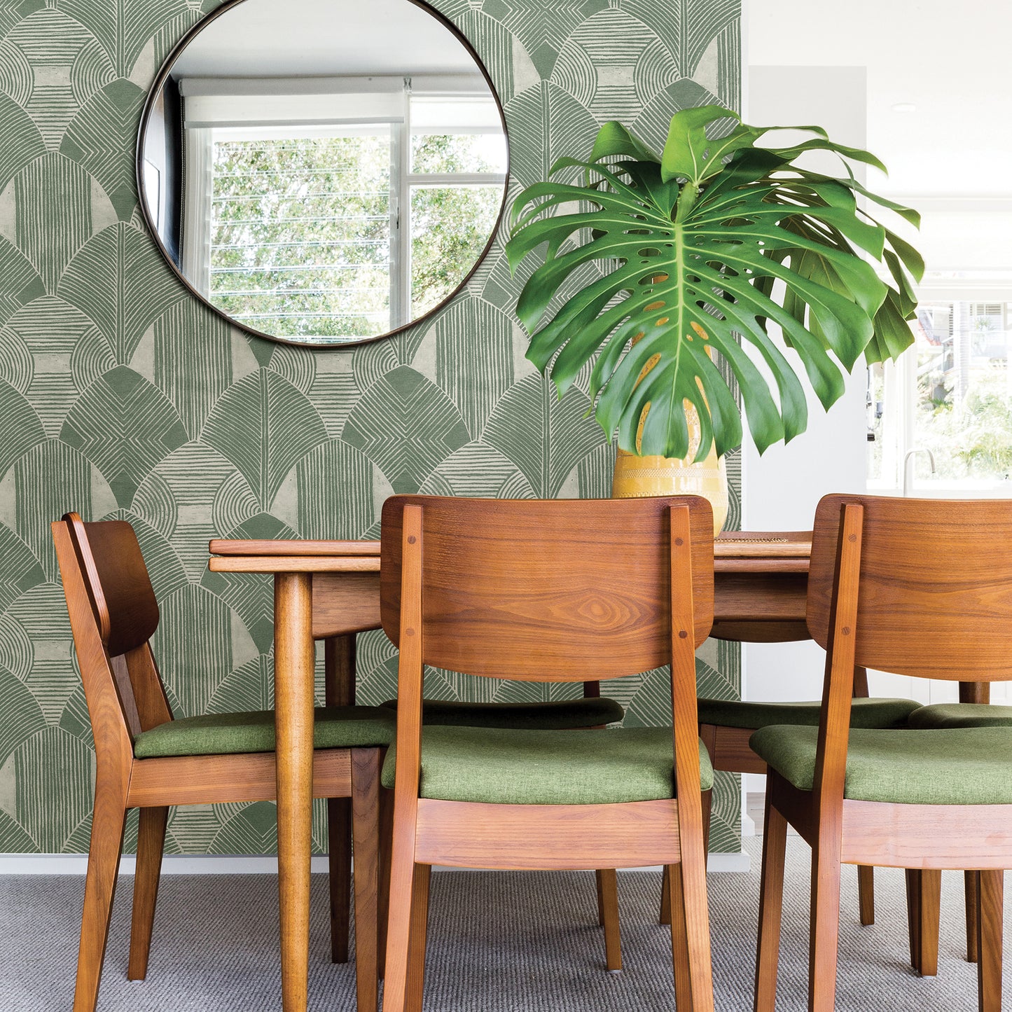 Select 2964-25932 Scott Living Westport Green Geometric Green A-Street Prints Wallpaper