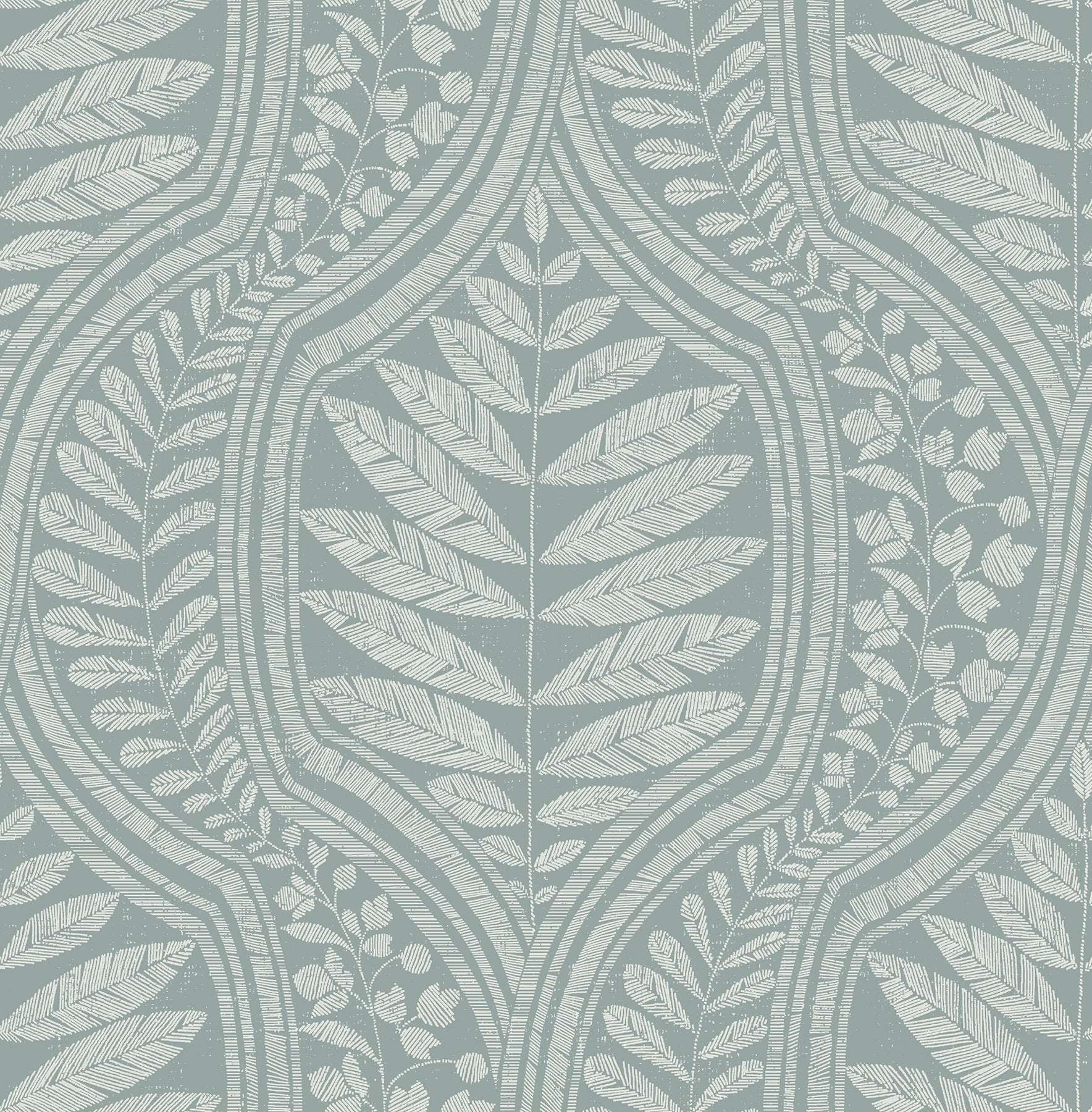 2964-25950 | Scott Living, Juno Teal Ogee Teal - A-Street Prints Wallpaper