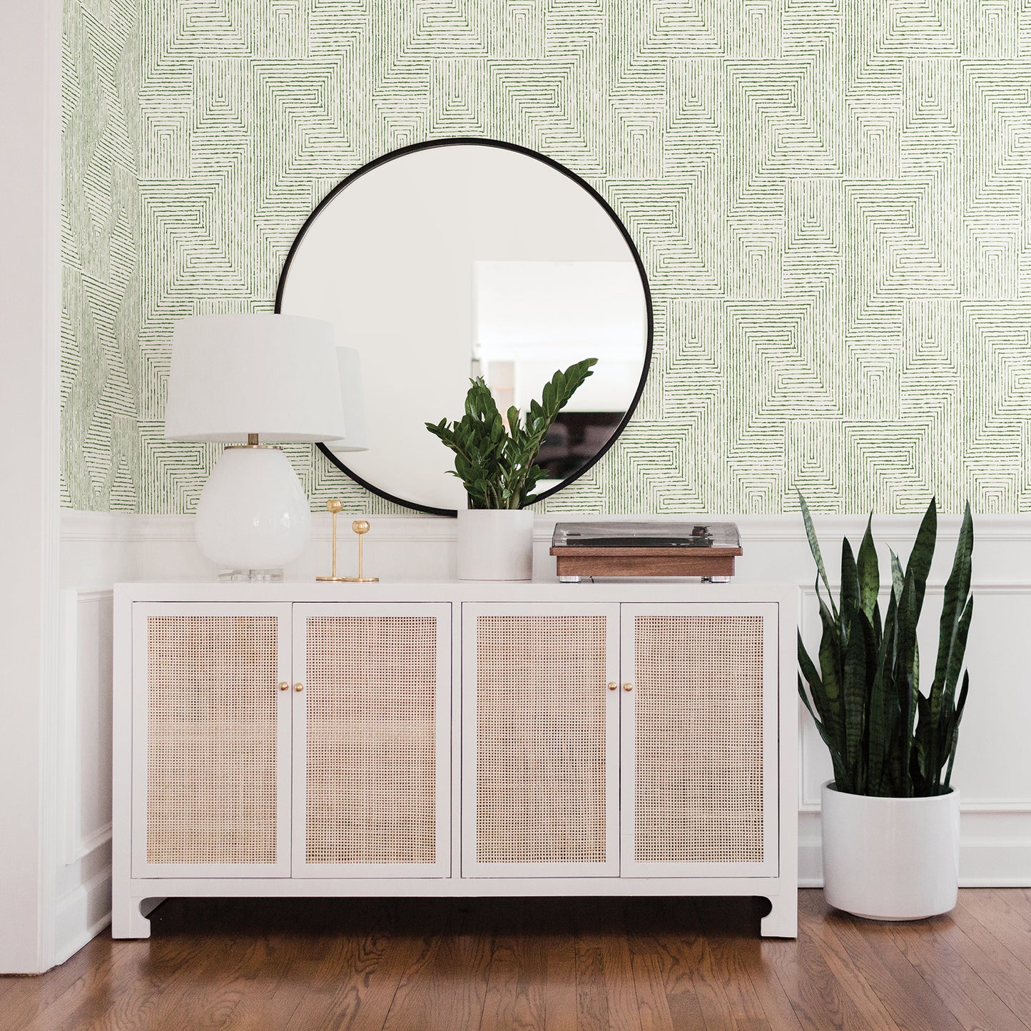 Acquire 2964-25954 Scott Living Merritt Green Geometric Green A-Street Prints Wallpaper