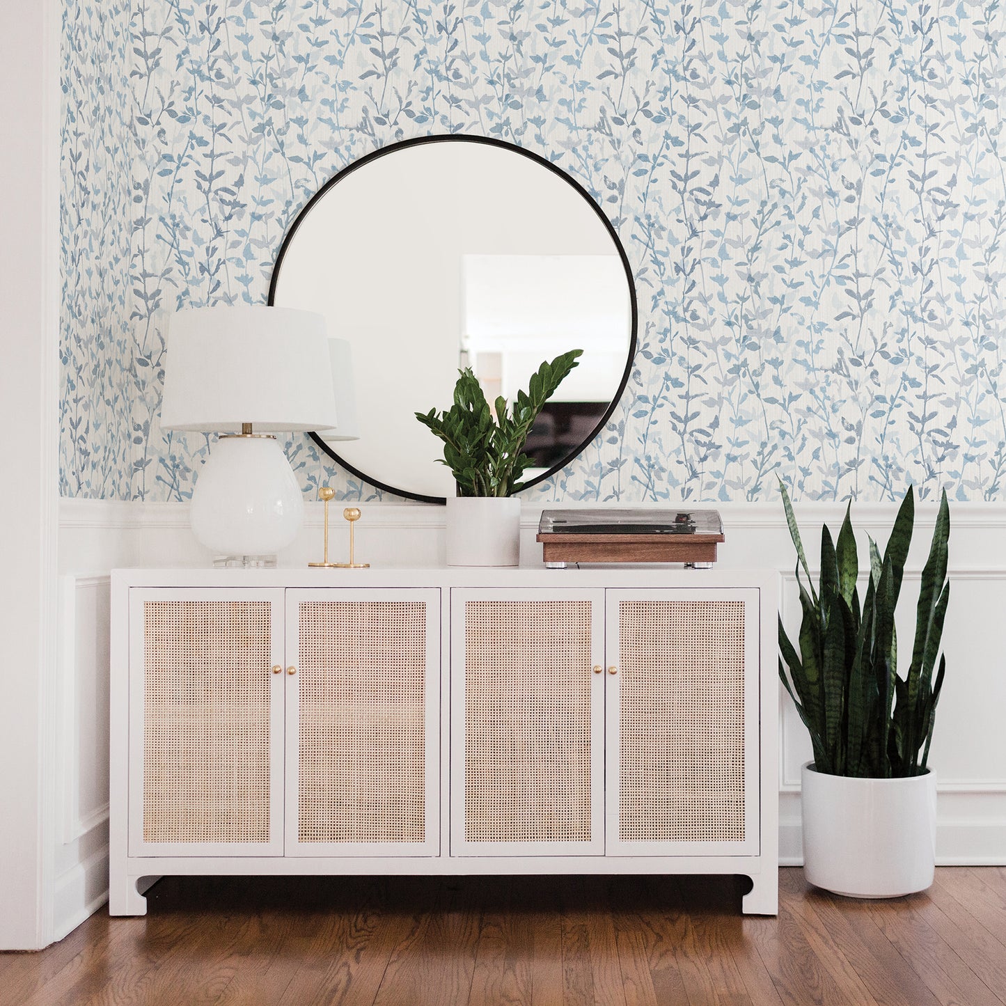 Acquire 2964-25966 Scott Living Thea Blue Floral Trail Blue A-Street Prints Wallpaper