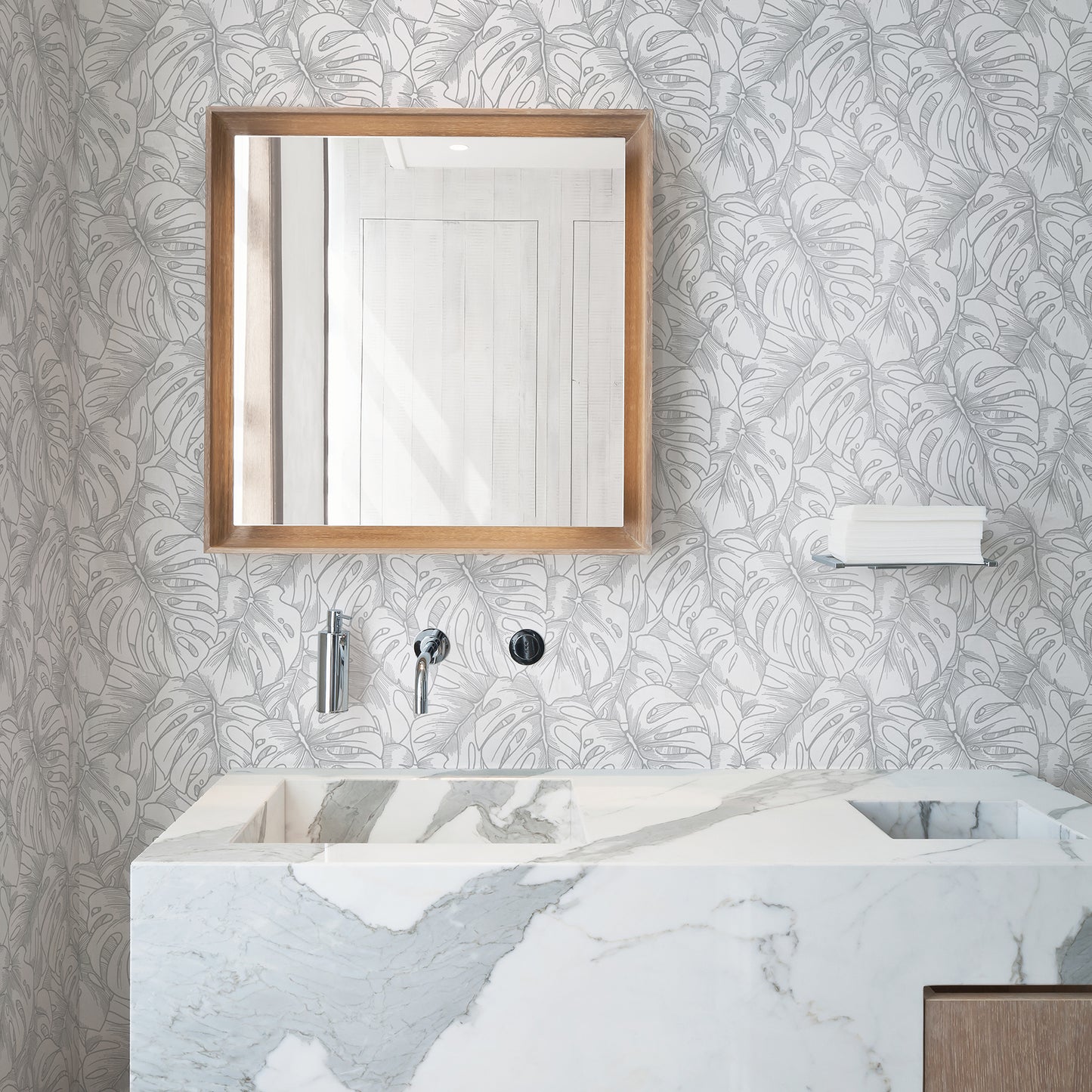 Save on 2964-87344 Scott Living Balboa Silver Botanical Silver A-Street Prints Wallpaper