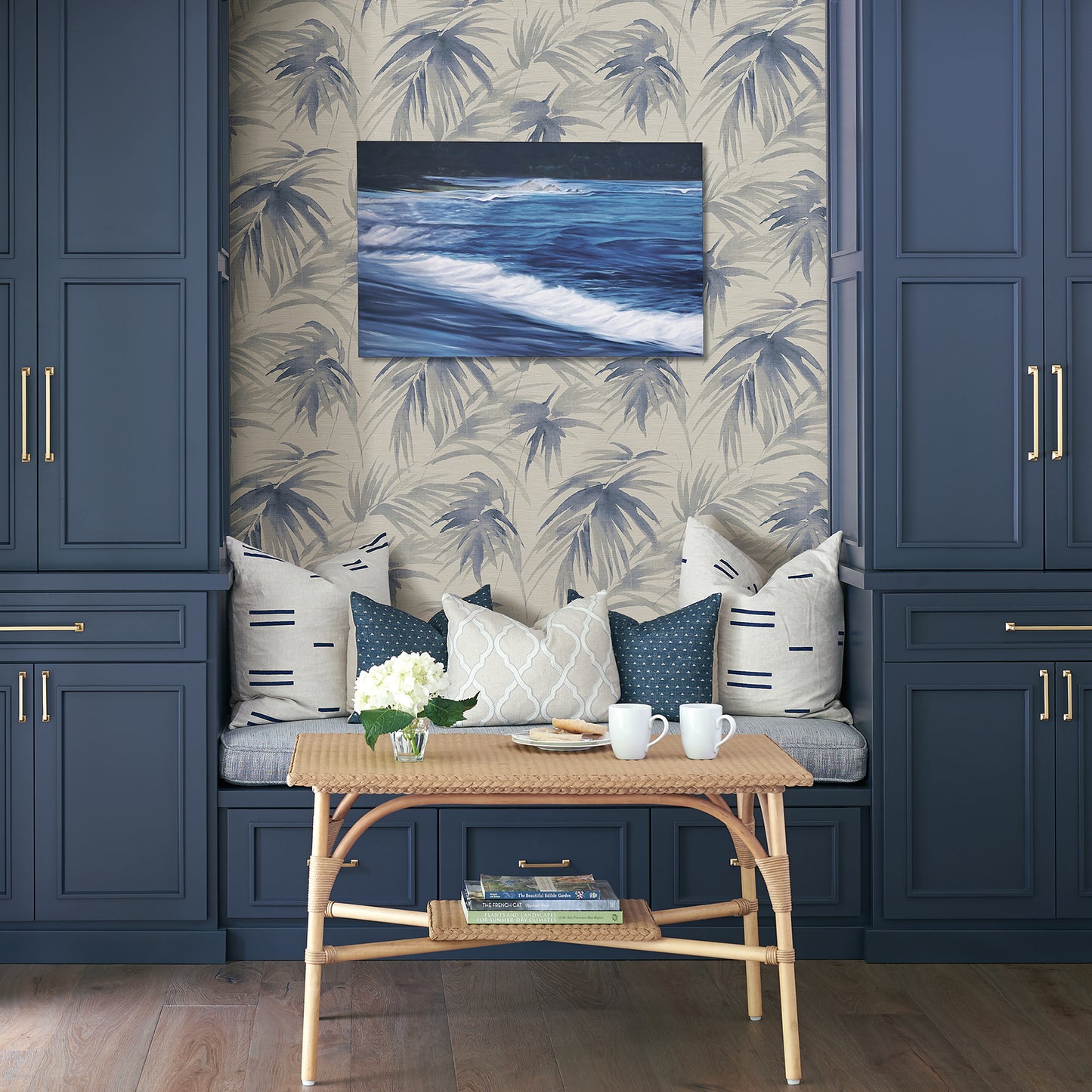 Shop 2964-87410 Scott Living Darlana Blue Grasscloth Blue A-Street Prints Wallpaper
