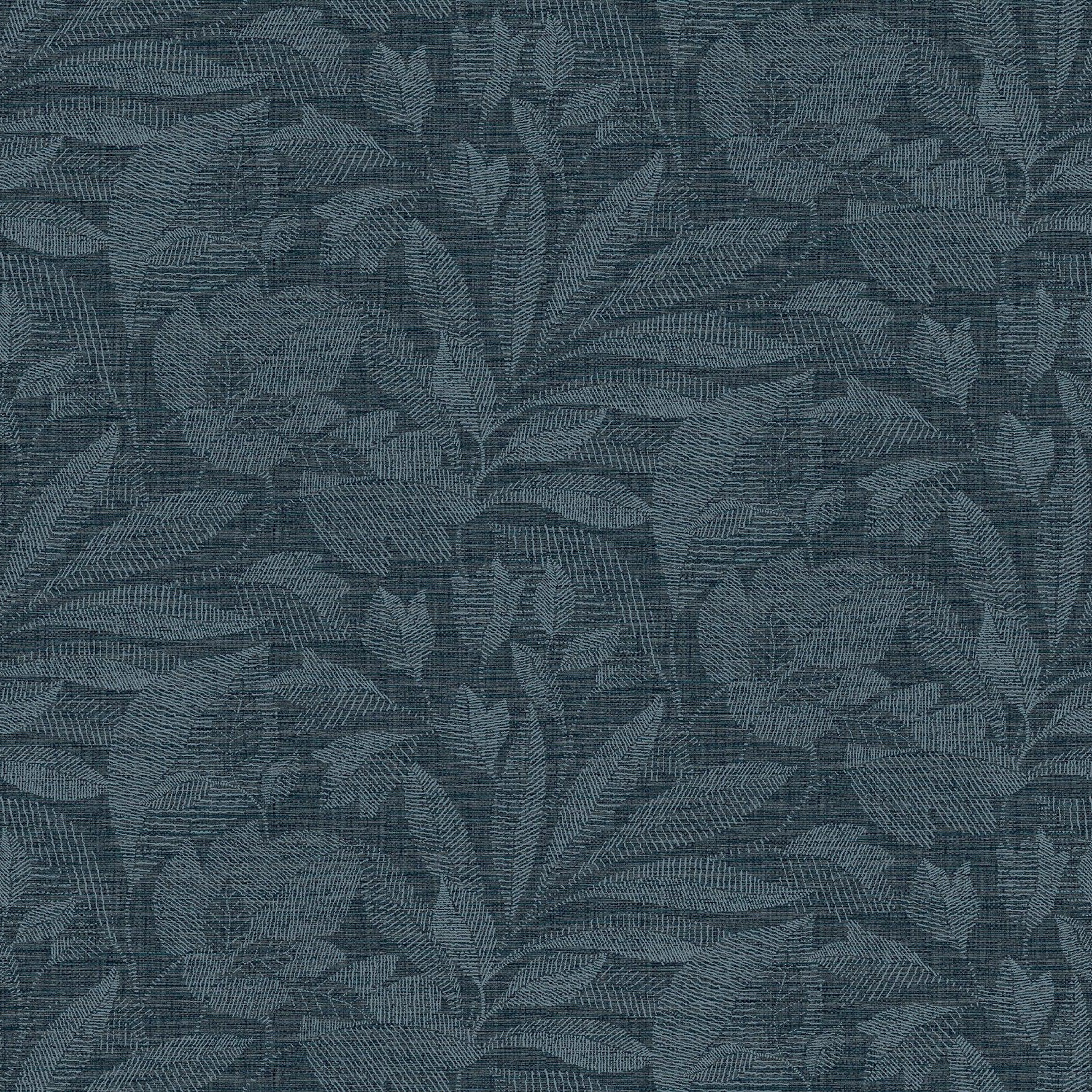 2971-86153 | Dimensions, Lei Navy Etched Leaves Navy - A-Street Prints  Wallpaper