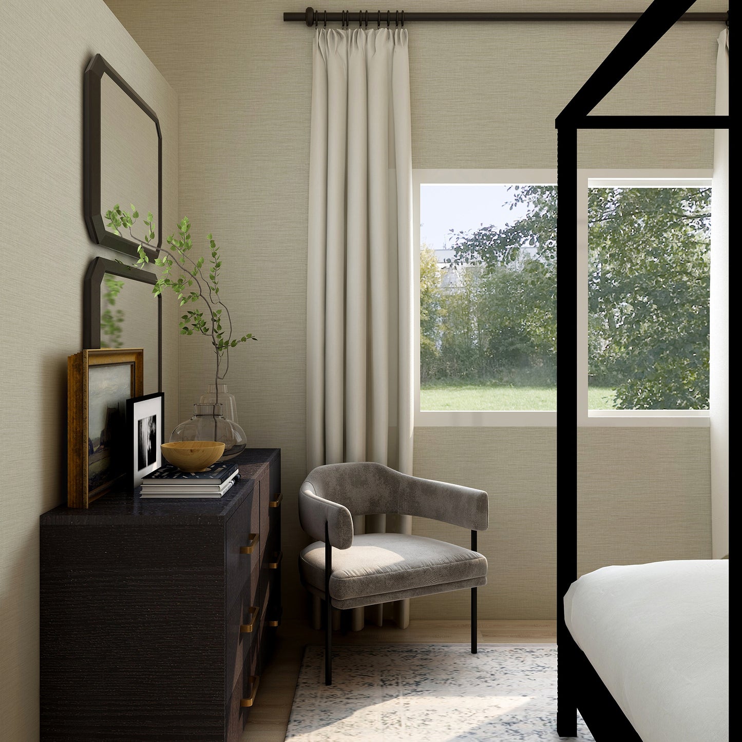 Shop 2971-86180 Dimensions Lela Silver Faux Linen Silver A-Street Prints Wallpaper