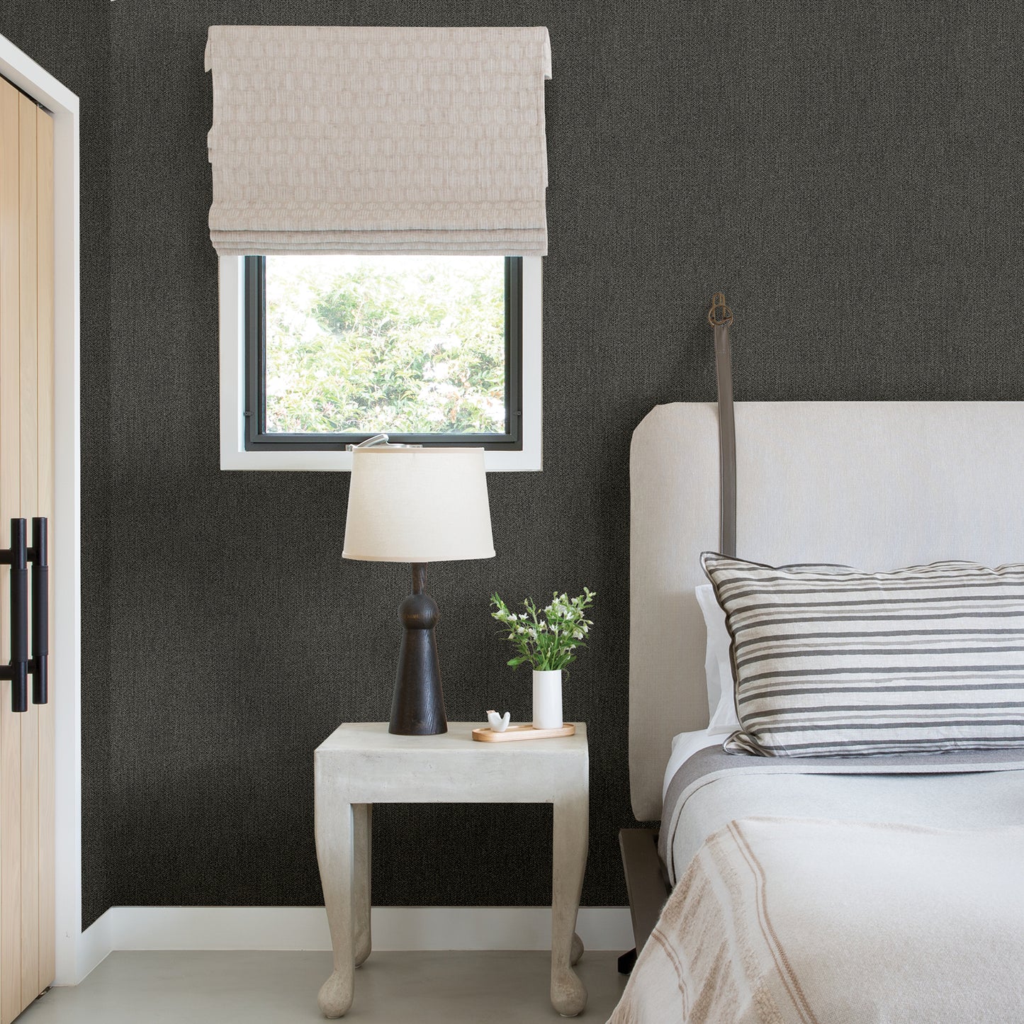 Acquire 2971-86305 Dimensions Sydney Charcoal Faux Linen Charcoal A-Street Prints Wallpaper