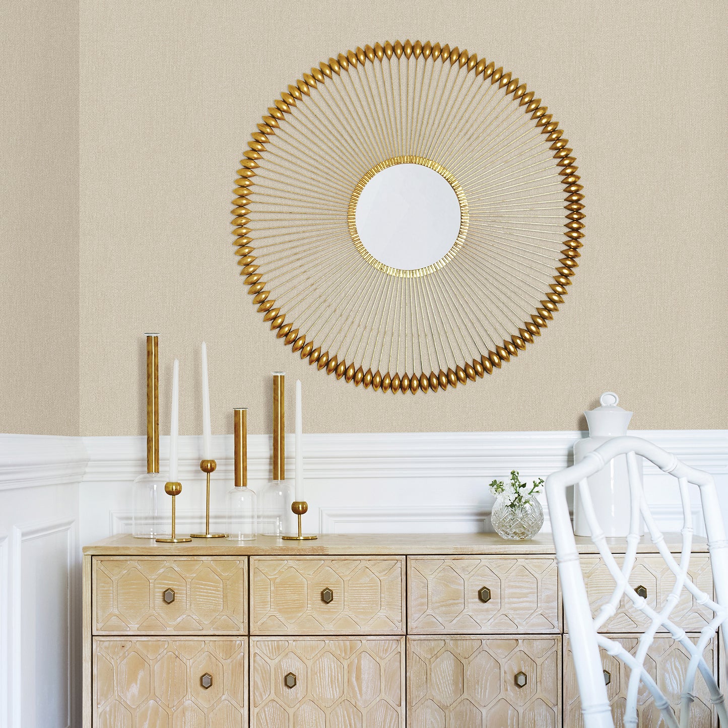 Buy 2971-86307 Dimensions Sydney Beige Faux Linen Beige A-Street Prints Wallpaper