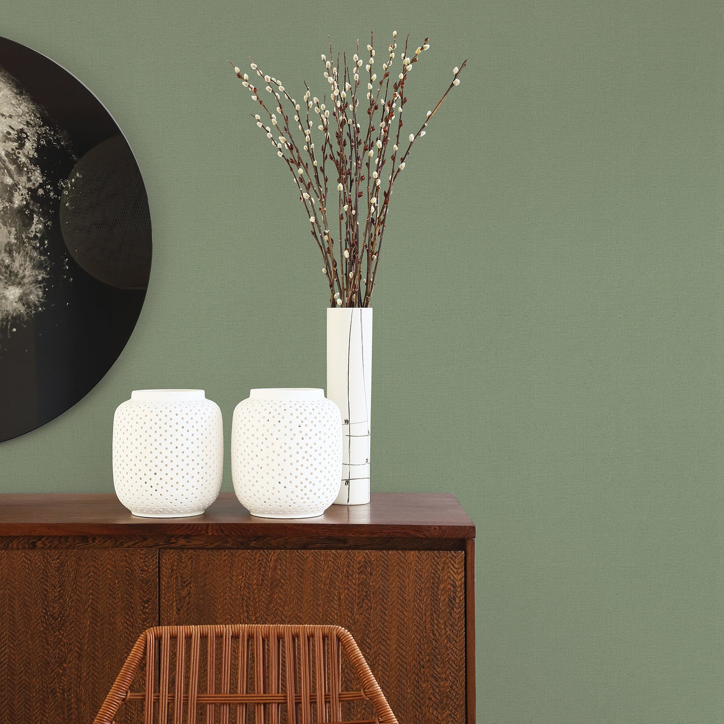 Purchase 2971-86313 Dimensions Meade Green Fine Weave Green A-Street Prints Wallpaper