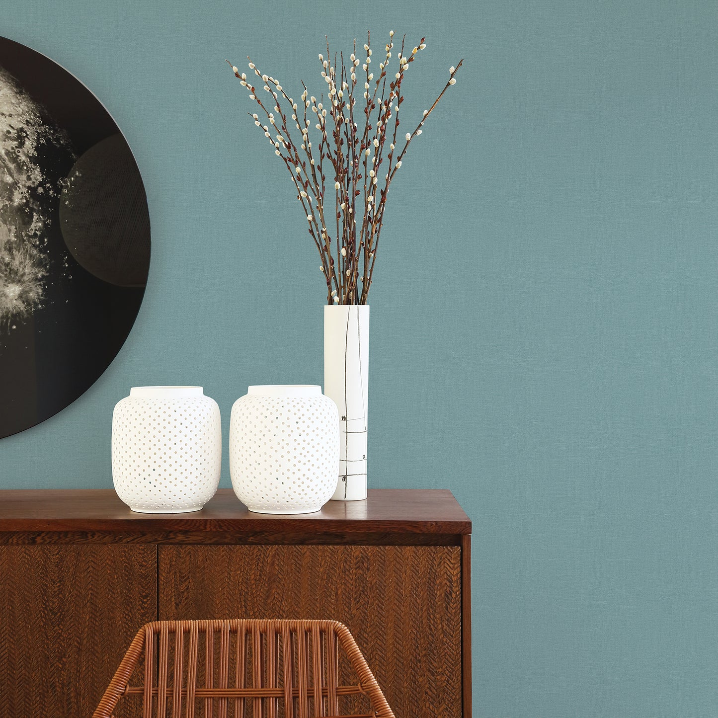 Order 2971-86315 Dimensions Meade Teal Fine Weave Teal A-Street Prints Wallpaper