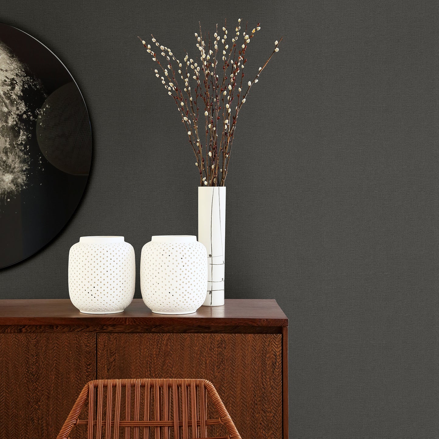 Shop 2971-86317 Dimensions Meade Charcoal Fine Weave Charcoal A-Street Prints Wallpaper