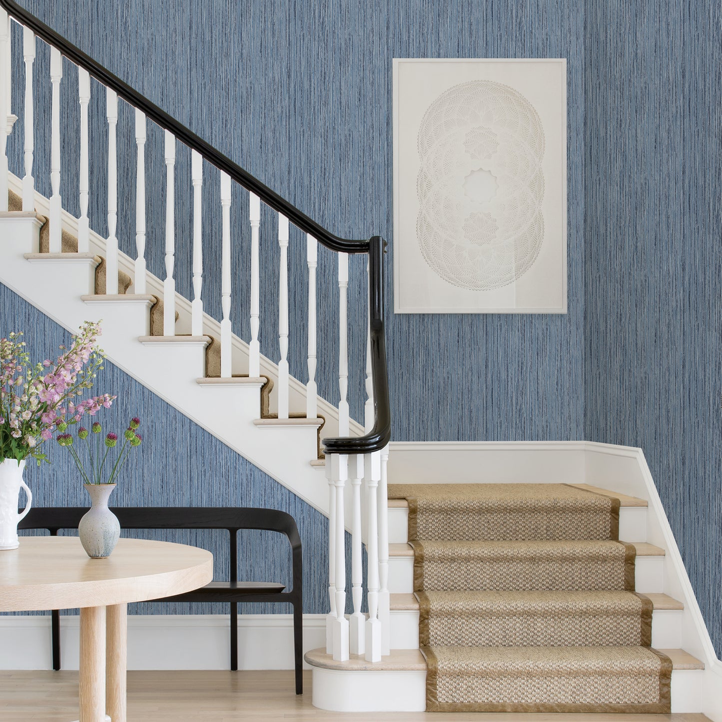 Looking for 2971-86342 Dimensions Justina Indigo Faux Grasscloth Indigo A-Street Prints Wallpaper